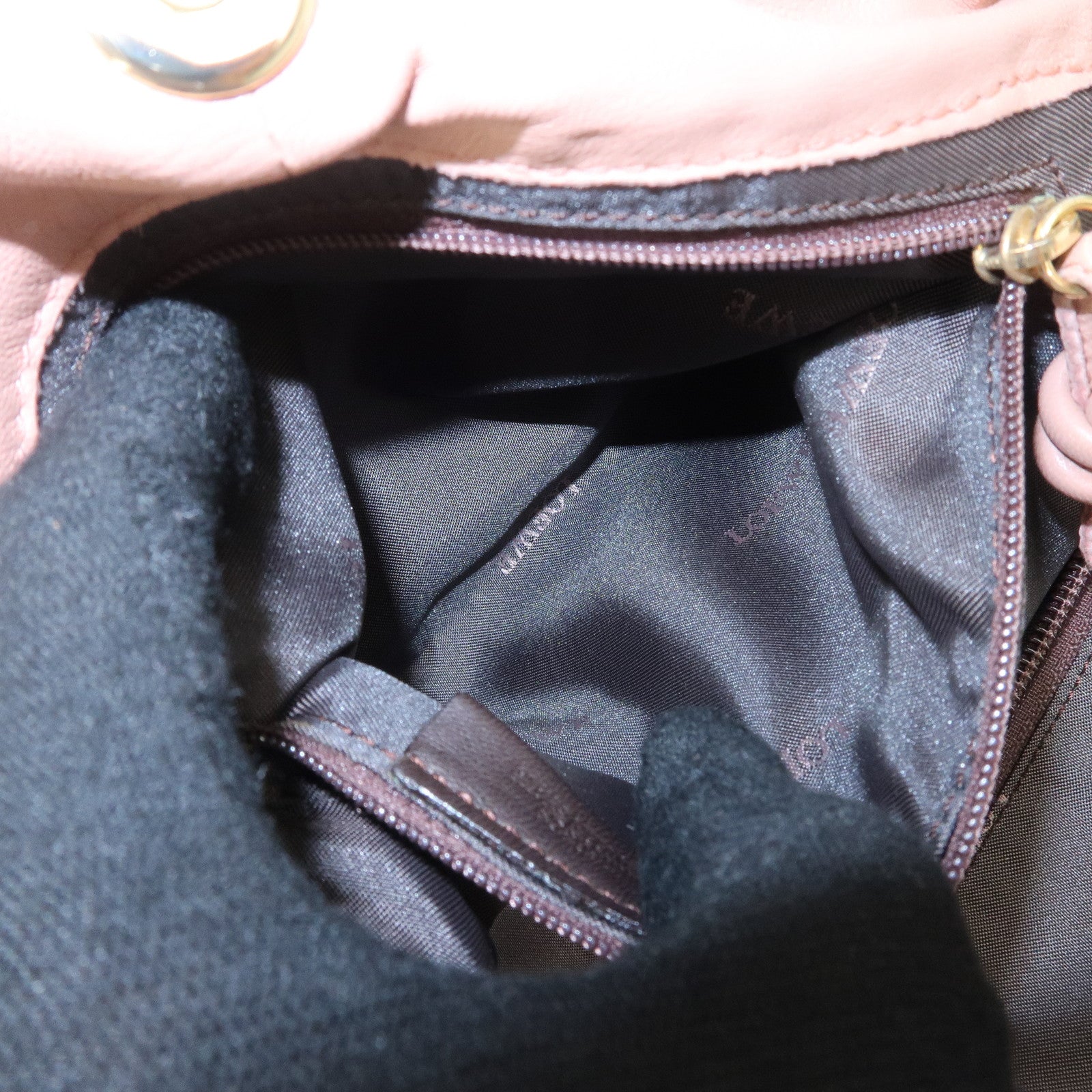 LOEWE Anagram Leather Nappa Aire Hand Bag Pink Used