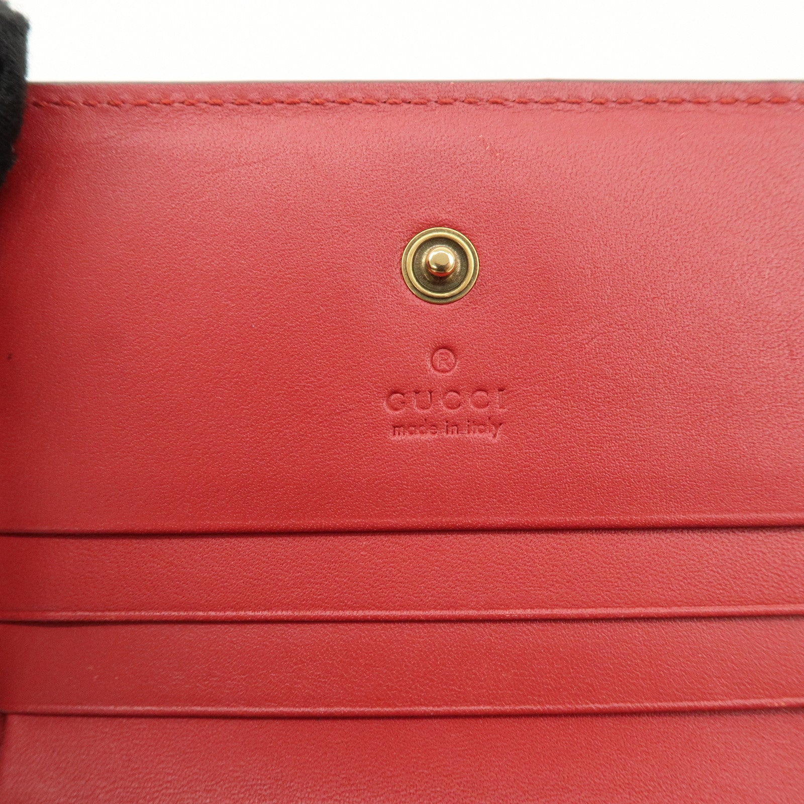 GUCCI Cherry Interlocking G GG Supreme Compact Wallet 476050 Used