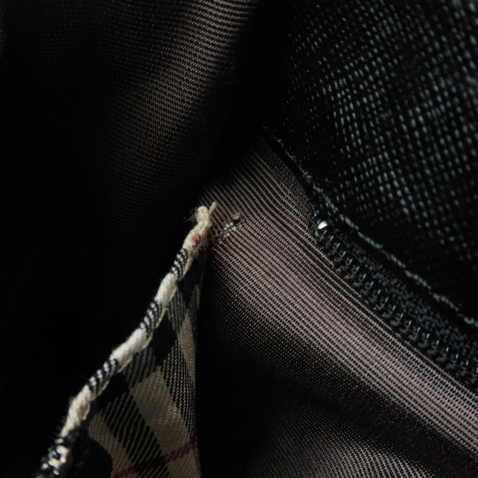 BURBERRY Leather Shoulder Bag Hand Bag Black Silver Hardware Used