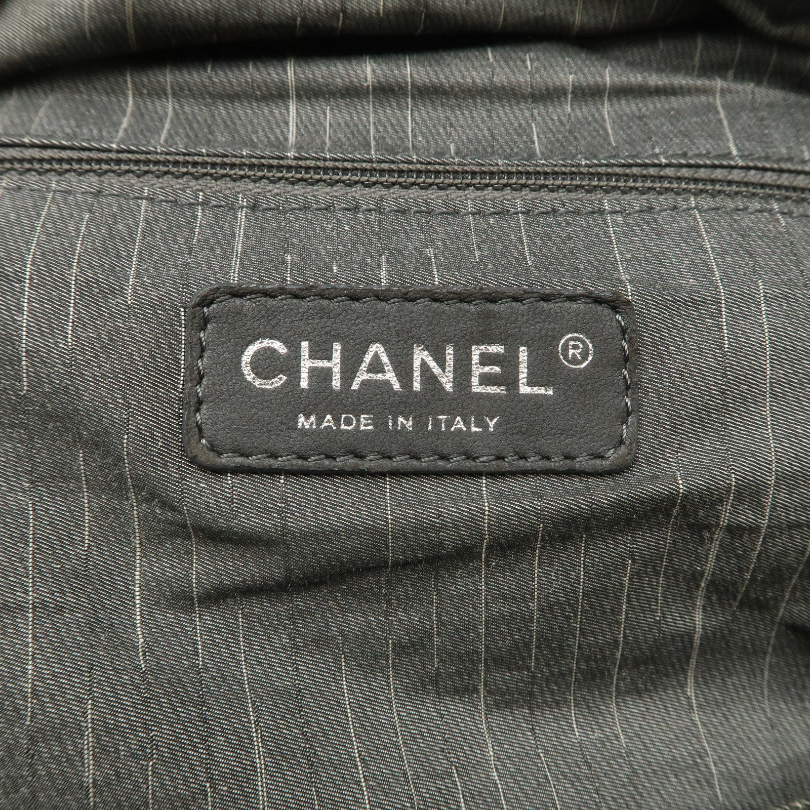 CHANEL COCO Mark Leather Boston Bag Brown Silver Hardware Used