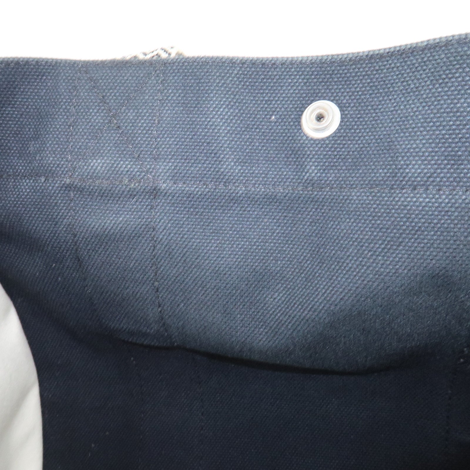 HERMES Canvas Cannes PM Tote Hand Bag Black Used