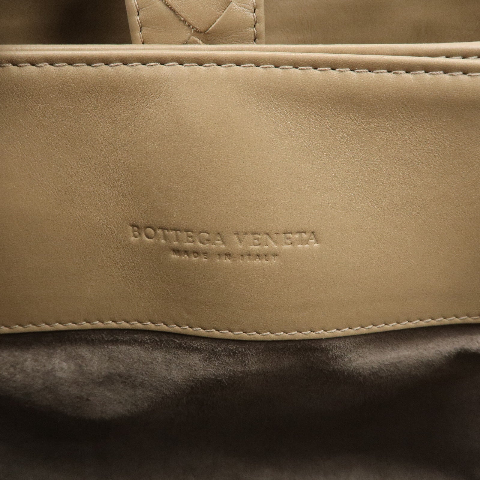 BOTTEGA VENETA Intrecciato Leather Roma Bag Hand Bag Beige Used