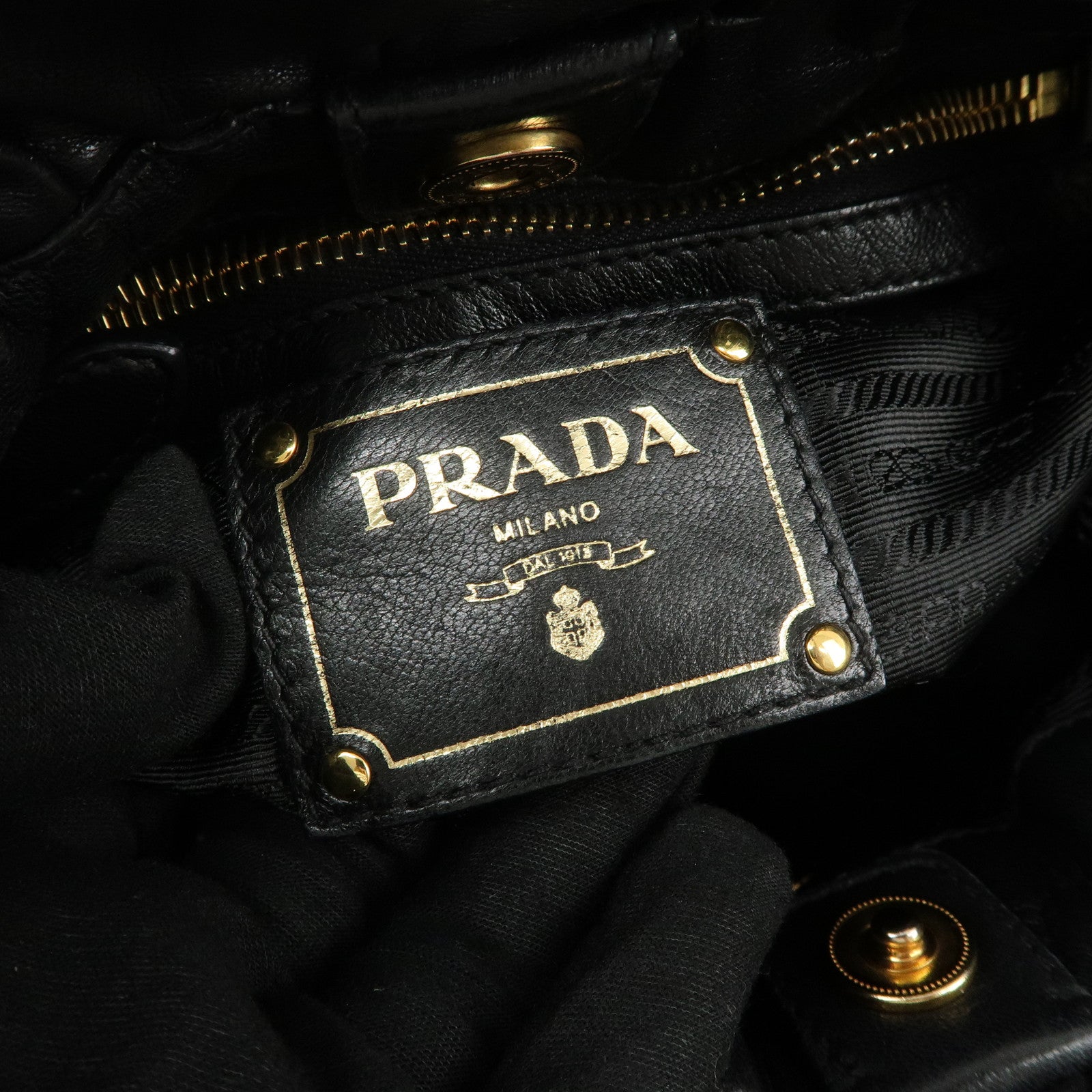 PRADA Leather Ribbon 2Way Bag Hand Bag Shoulder Bag BN1760 Used