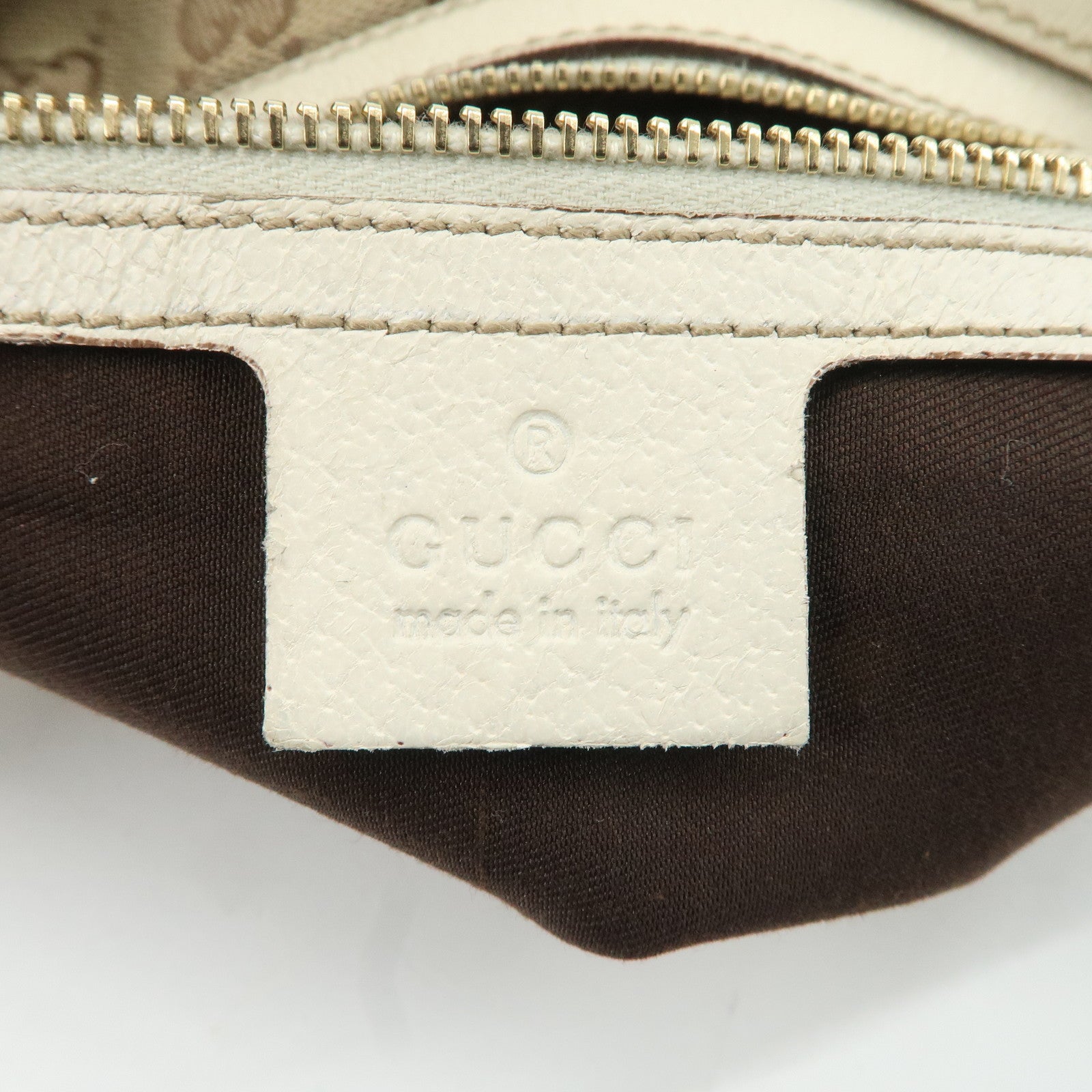 GUCCI GG Canvas Leather Shoulder Bag Beige Ivory 153010 Used