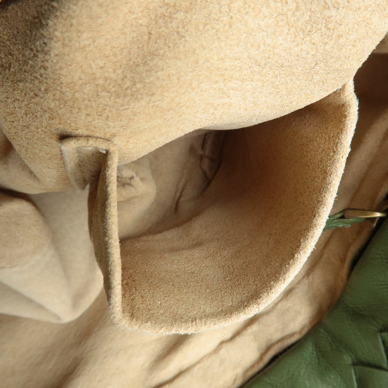 BOTTEGA VENETA Intrecciato Leather Tote Shoulder Bag Green 162937 Used
