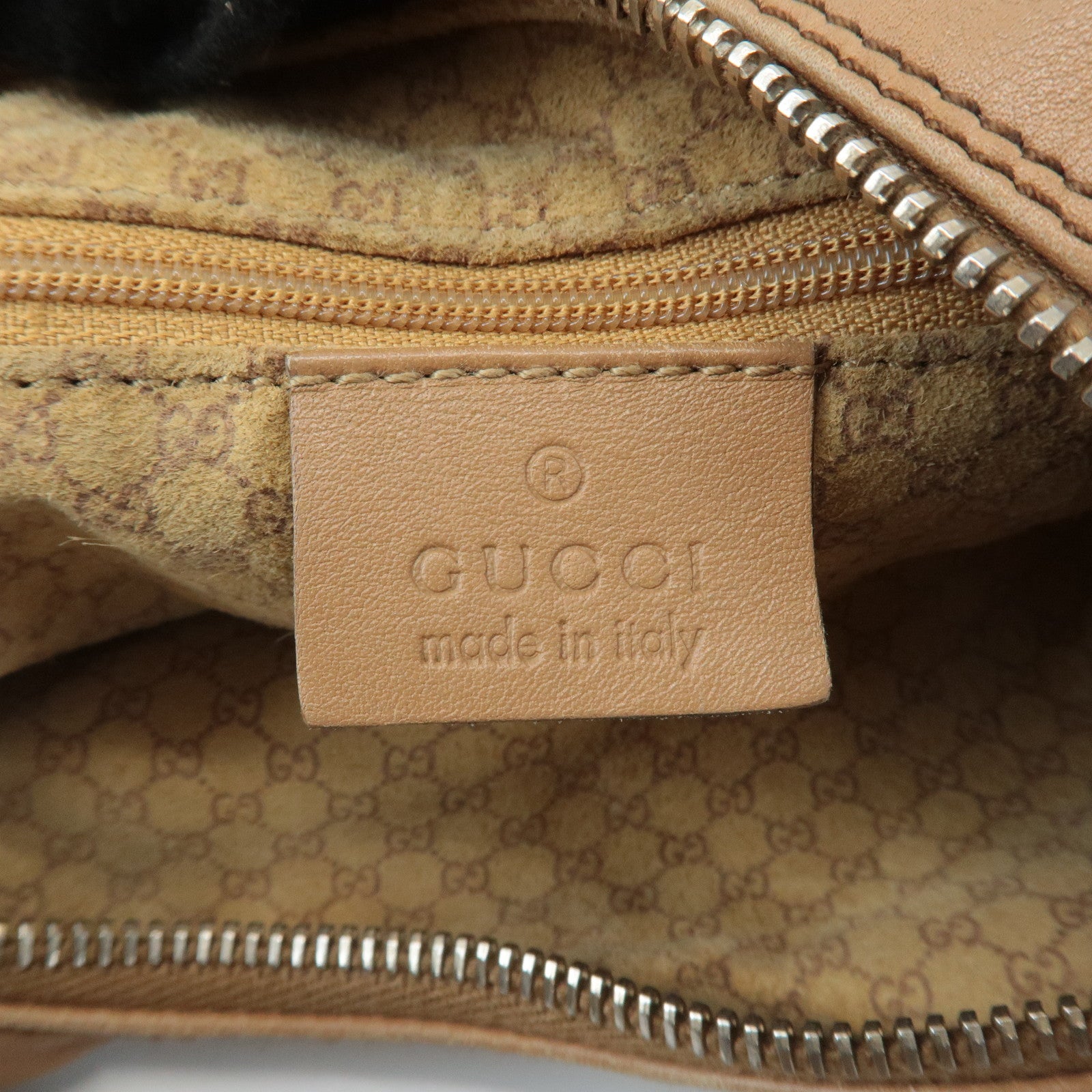 GUCCI Leather One Shoulder Bag Beige 001.4288 Used