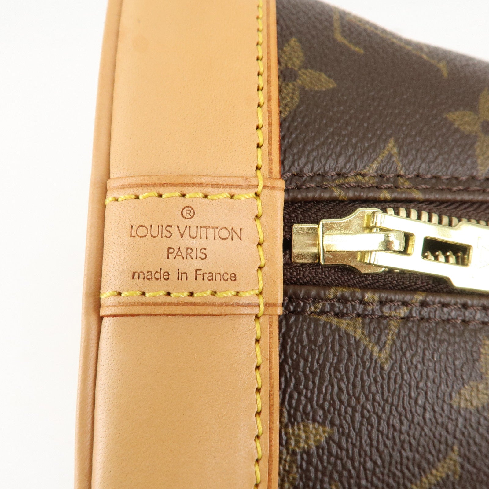 Louis Vuitton Monogram Alma Hand Bag Brown Gold Hardware M51130 Used
