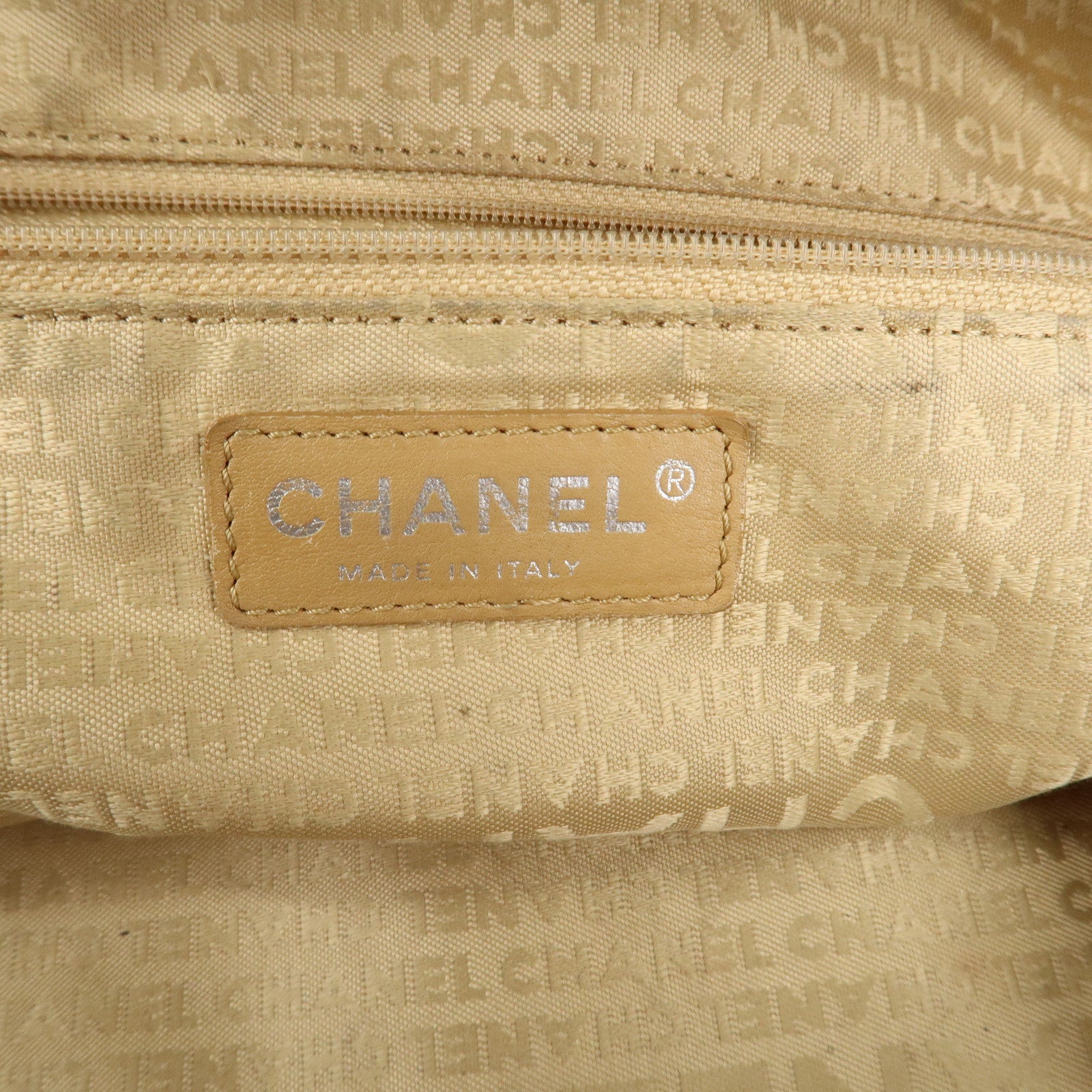 CHANEL Chocolate Bar Caviar Skin Mini Boston Bag Beige A26135 Used