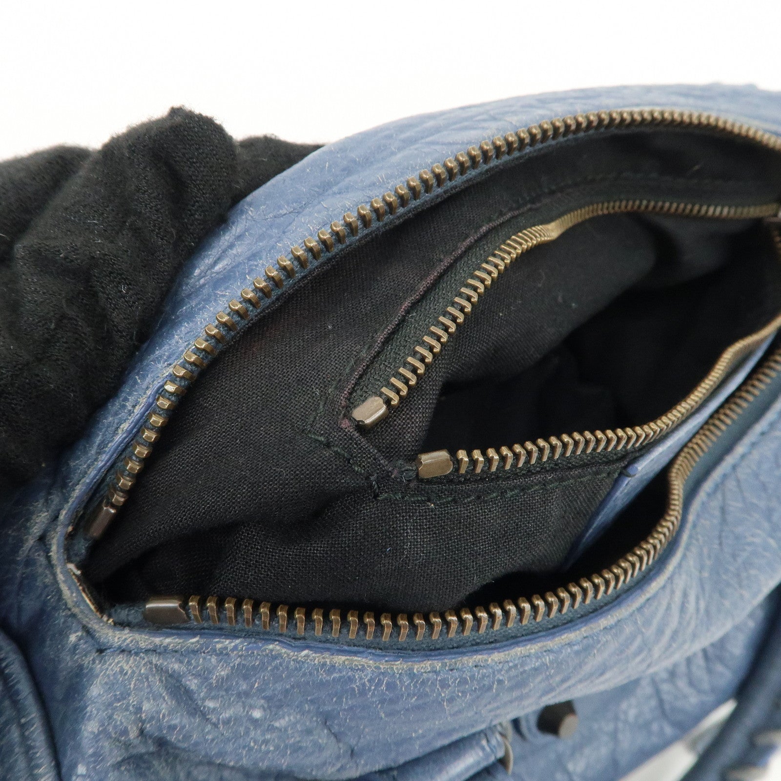 BALENCIAGA Classic Mini Twiggy Leather 2Way Bag Blue 327103 Used