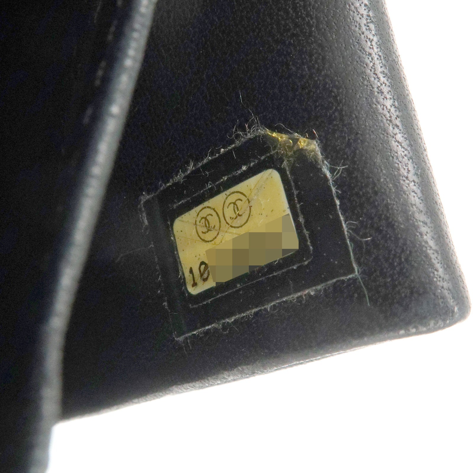 CHANEL COCO Mark Caviar Skin Bi-fold Wallet Black Used