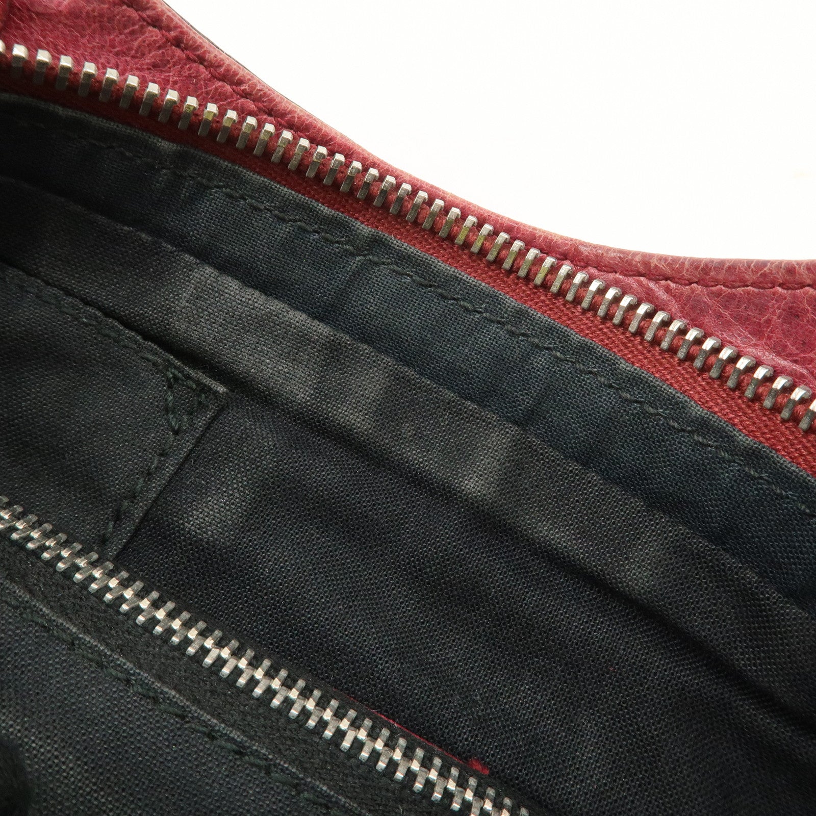 BALENCIAGA The Giant Hip Leather Shoulder Bag Hand Bag Wine Used