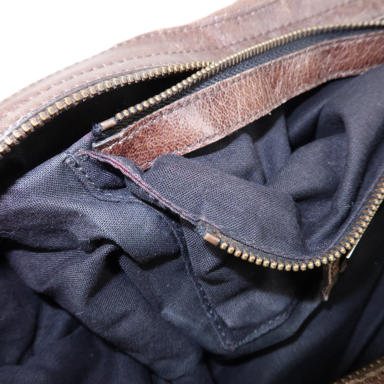 BALENCIAGA The City Leather 2Way Hand Bag Brown 115748 Used