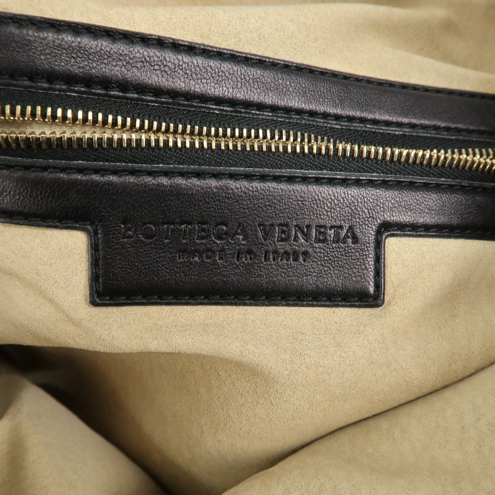 BOTTEGA VENETA Hobo Intrecciato Leather Shoulder Bag Black 115653 Used