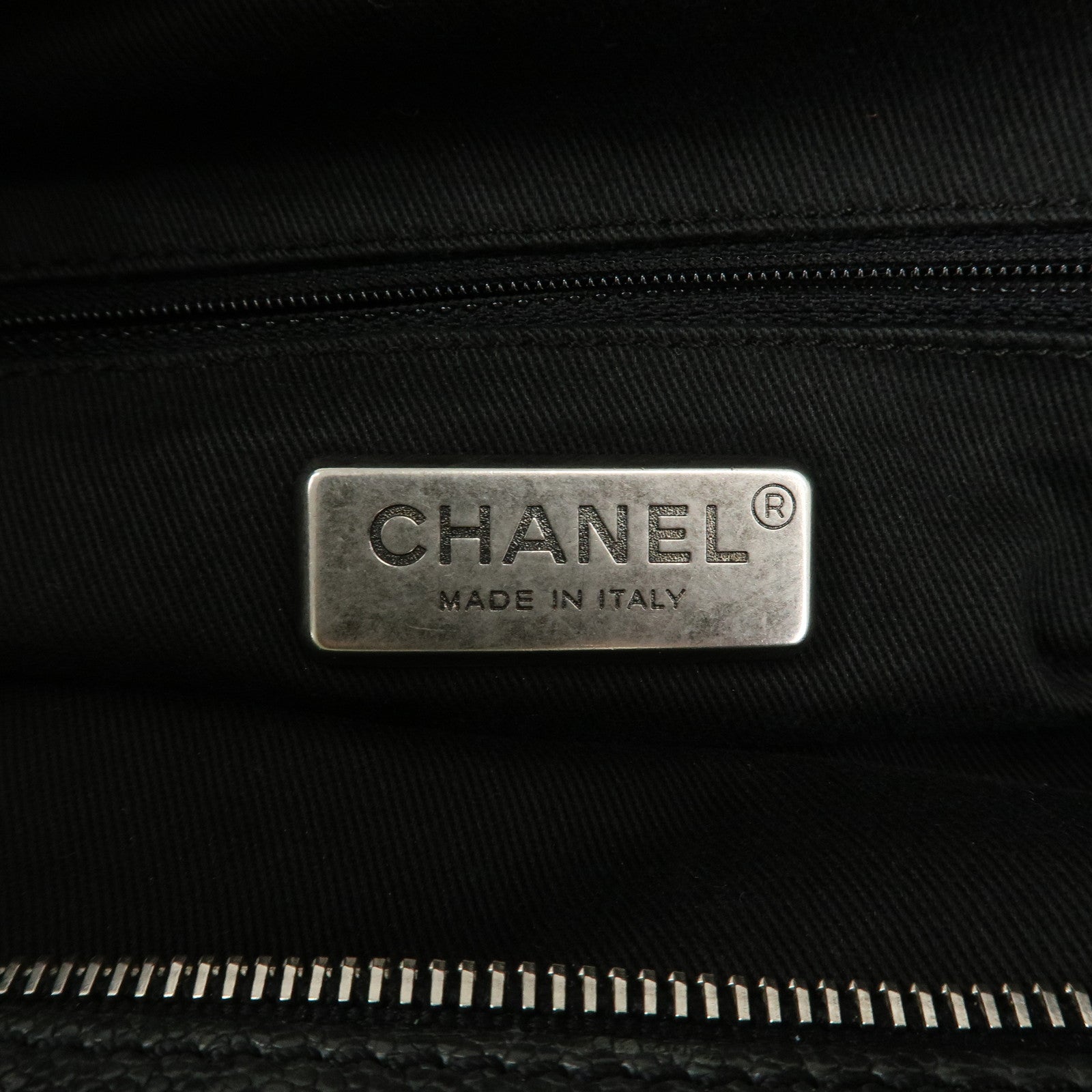 CHANEL Matelasse Caviar Skin Boston Bag Hand Bag Black A33046 Used