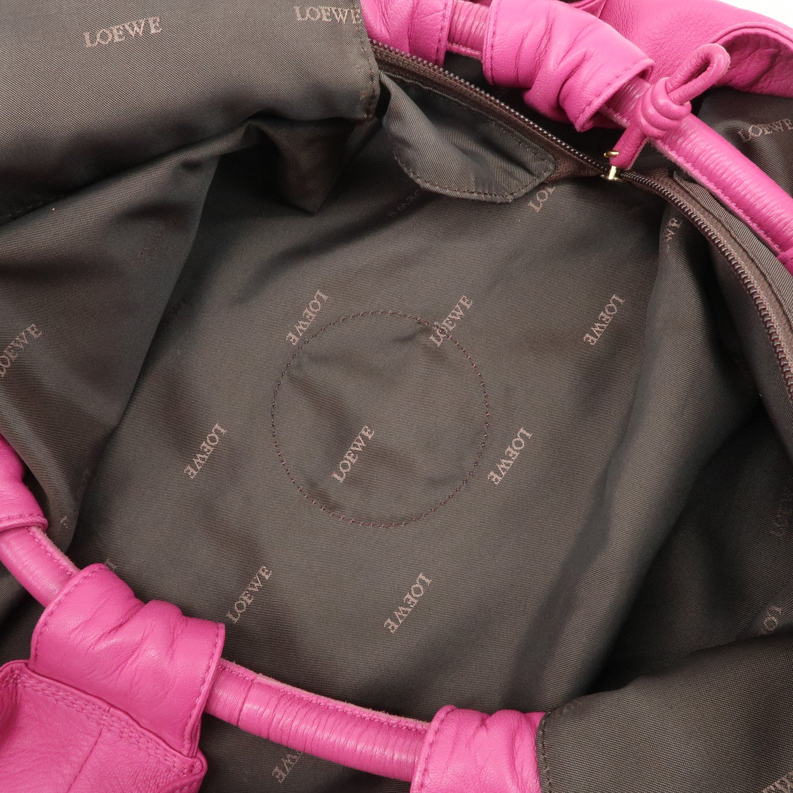 LOEWE Anagram Leather Nappa Aire Hand Bag Pink Used