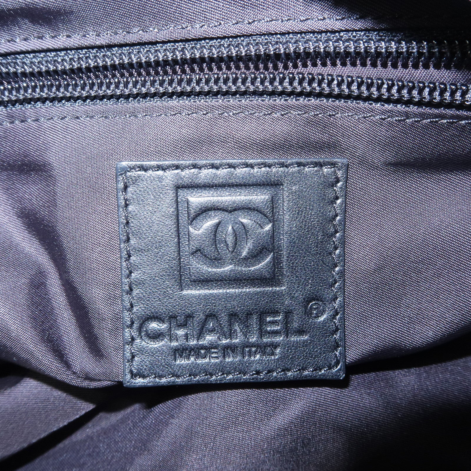 CHANEL Sports Matelasse Nylon Canvas COCO Mark Shoulder Bag Black Used