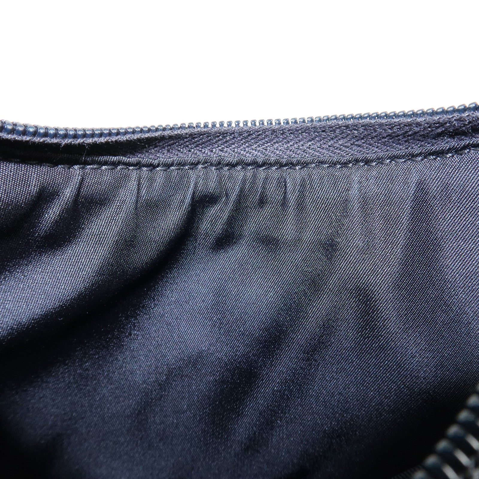 PRADA Felt Leather Shoulder Bag Hand Bag Gray Black Used