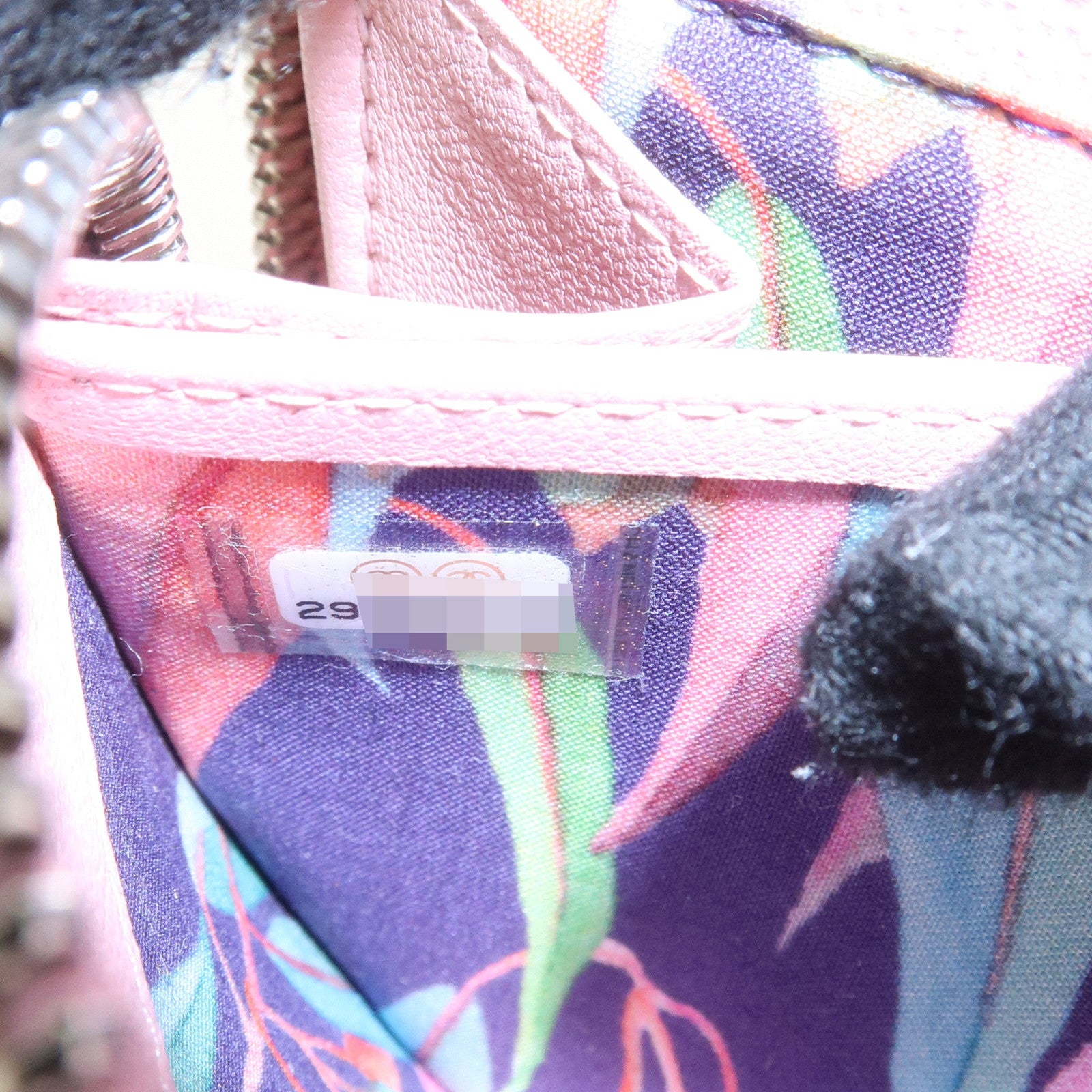 CHANEL Wild Stitch Lamb Skin Round Zipper Long Wallet A80143 Used