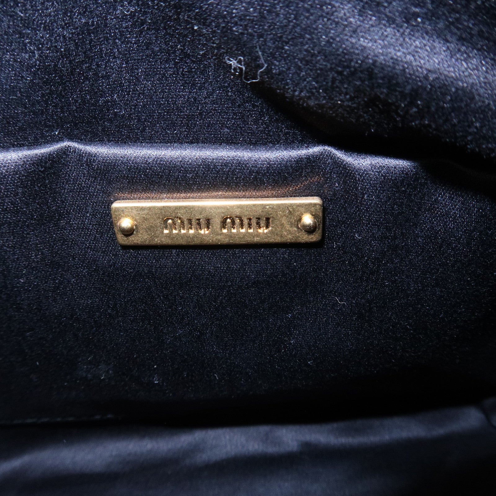 MIU MIU Leather Shoulder Bag Hand Bag Black Used