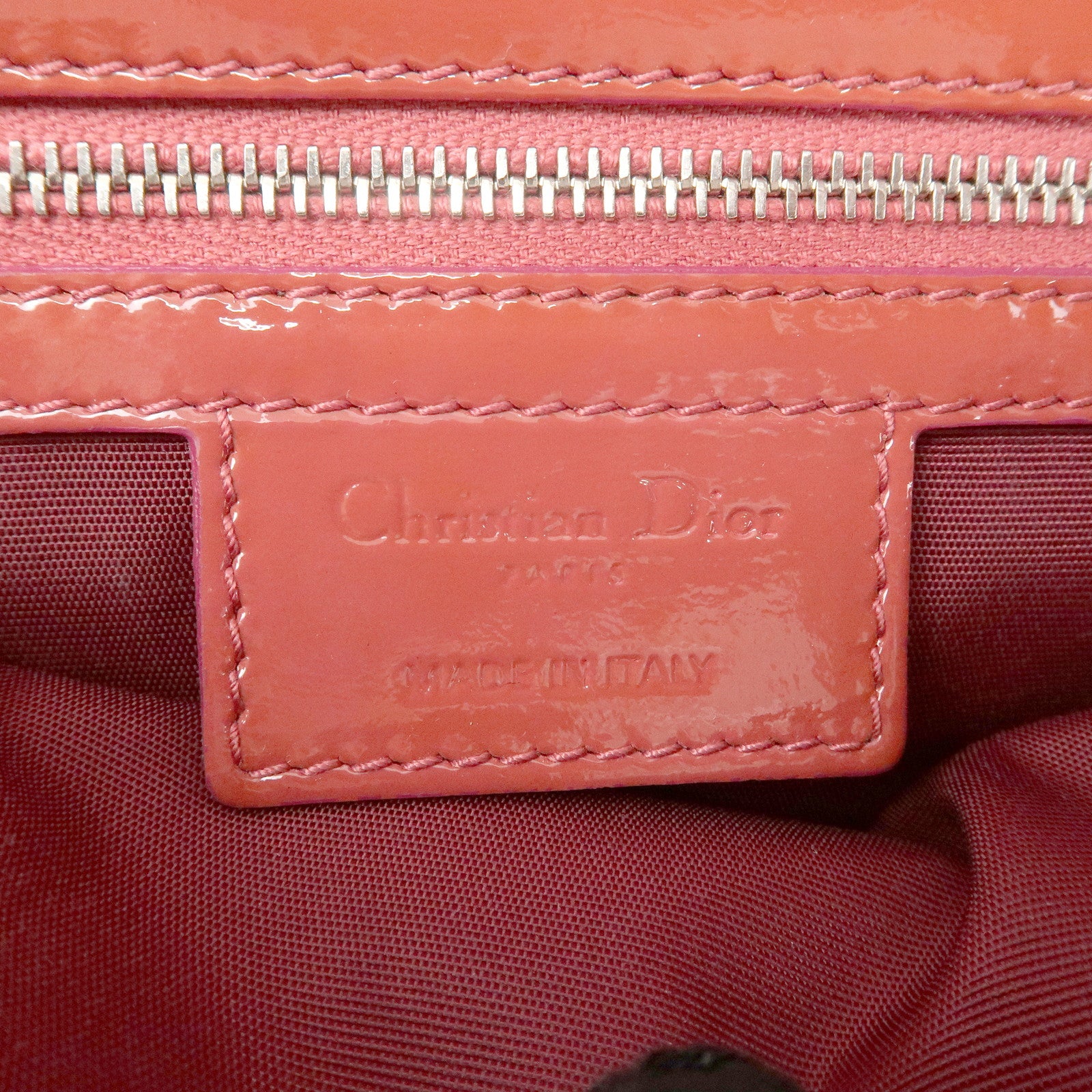 Christian Dior Cannage Patent Leather Chain Shoulder Bag Used