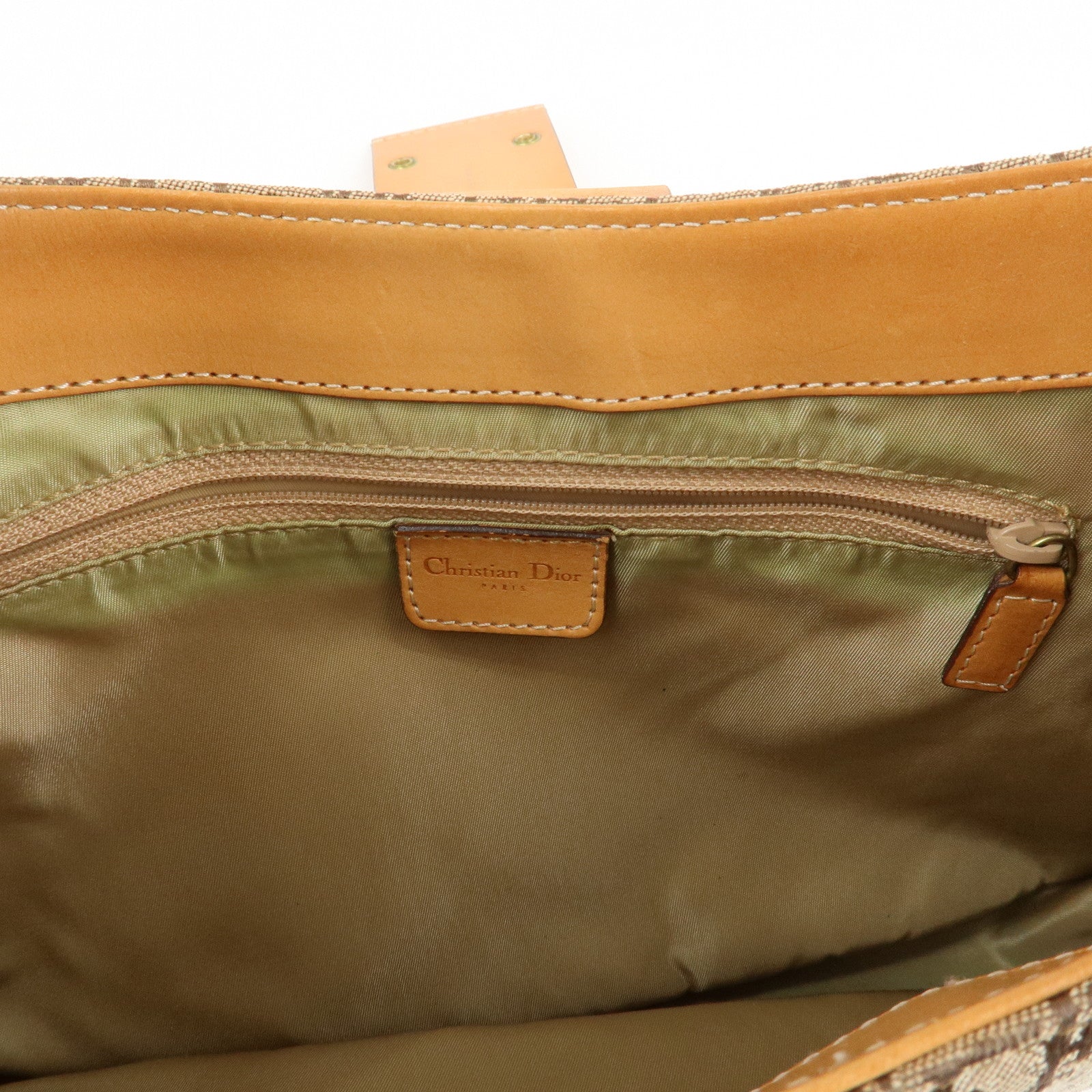 Christian Dior Trotter Canvas Leather Shoulder Bag & Pouch Used