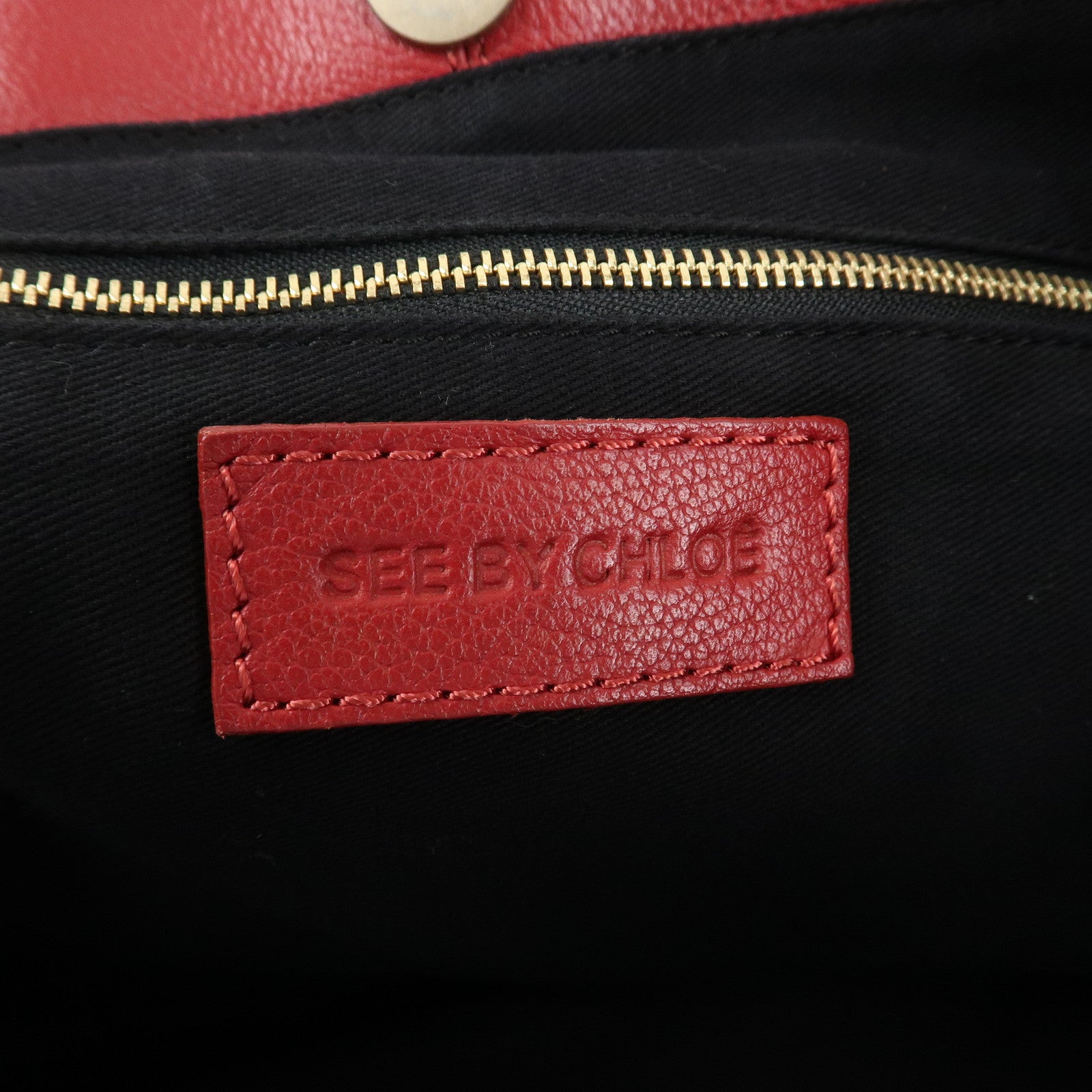 Chloe See By Chloe Leather Tote Bag Shoulder Bag Red Used