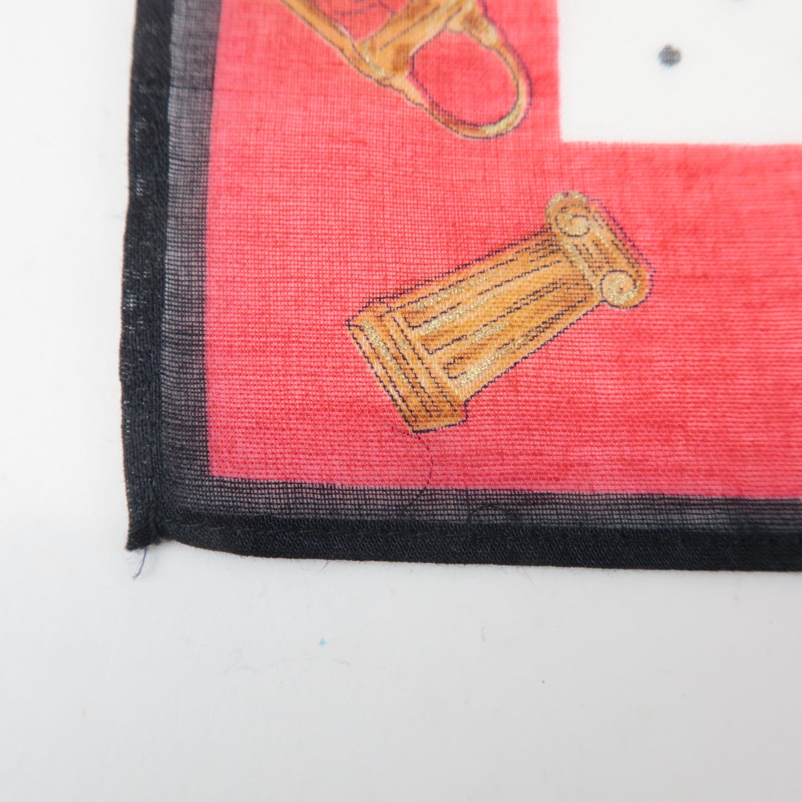 FENDI Set of 5 Cotton 100% Handkerchief Pink Navy Red White Used