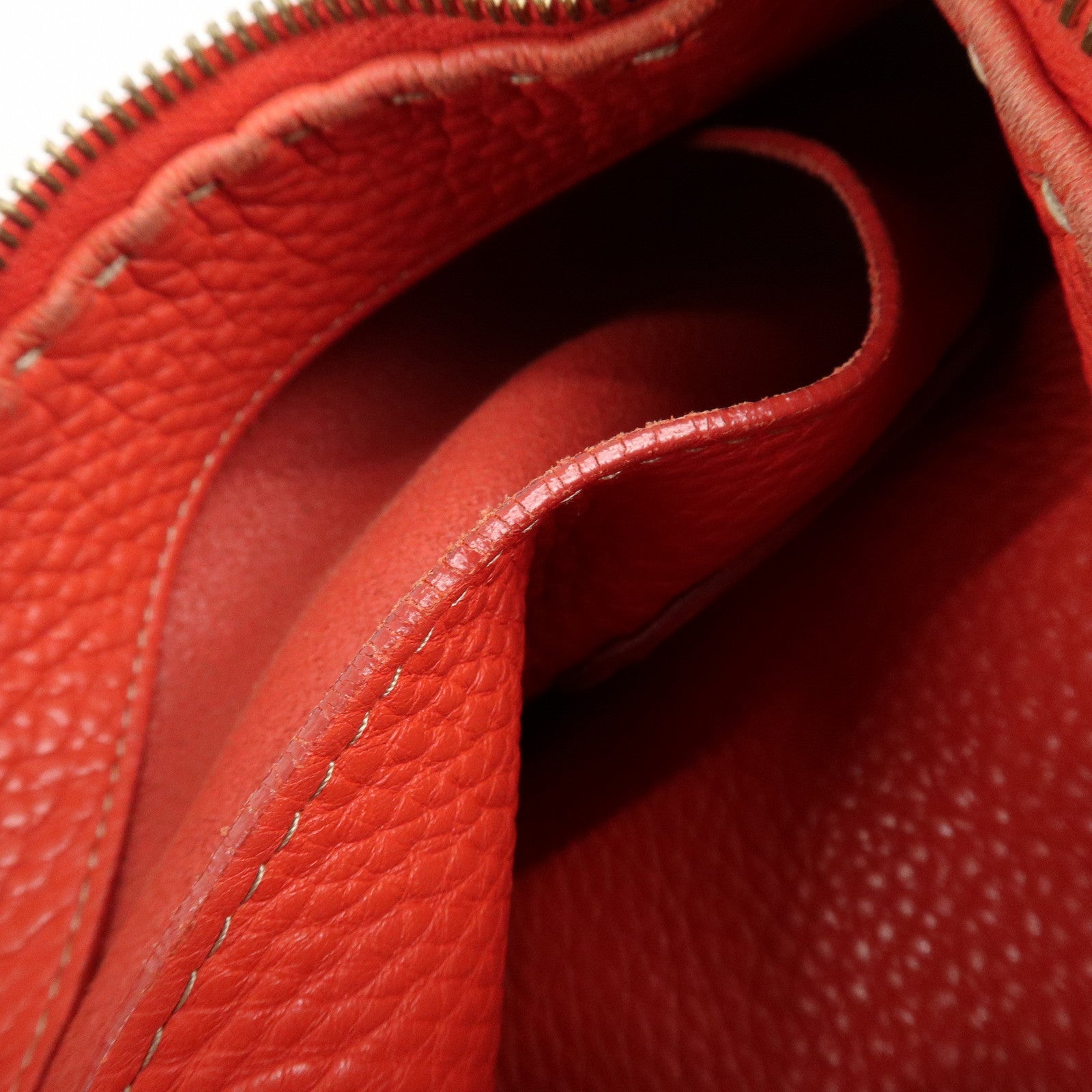 FENDI Selleria Leather Shoulder Bag Red 8BR648 Used