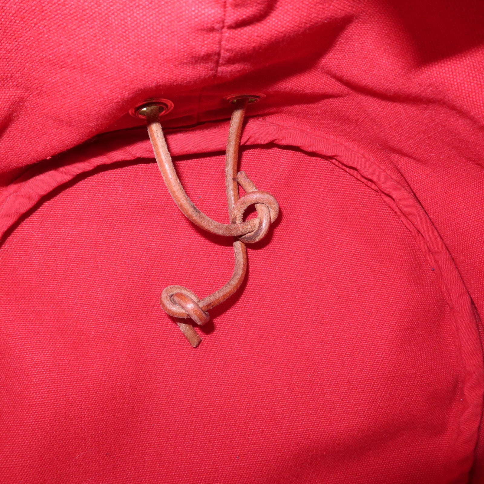 HERMES Canvas Leather Porochon Mimil PM Shoulder Bag Red Used