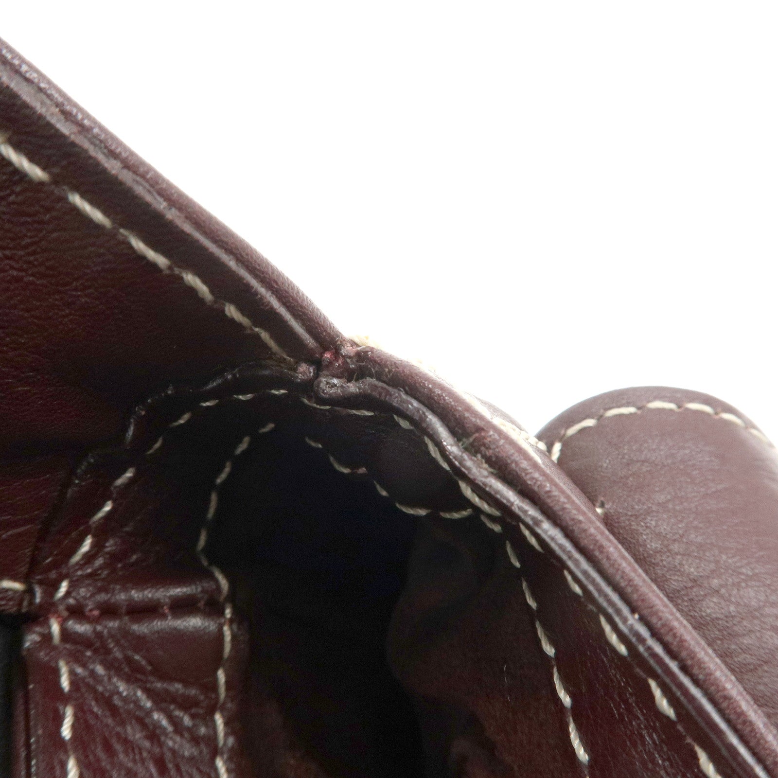 CELINE Leather Shoulder Bag Hand Bag Brown Gold Hardware Used