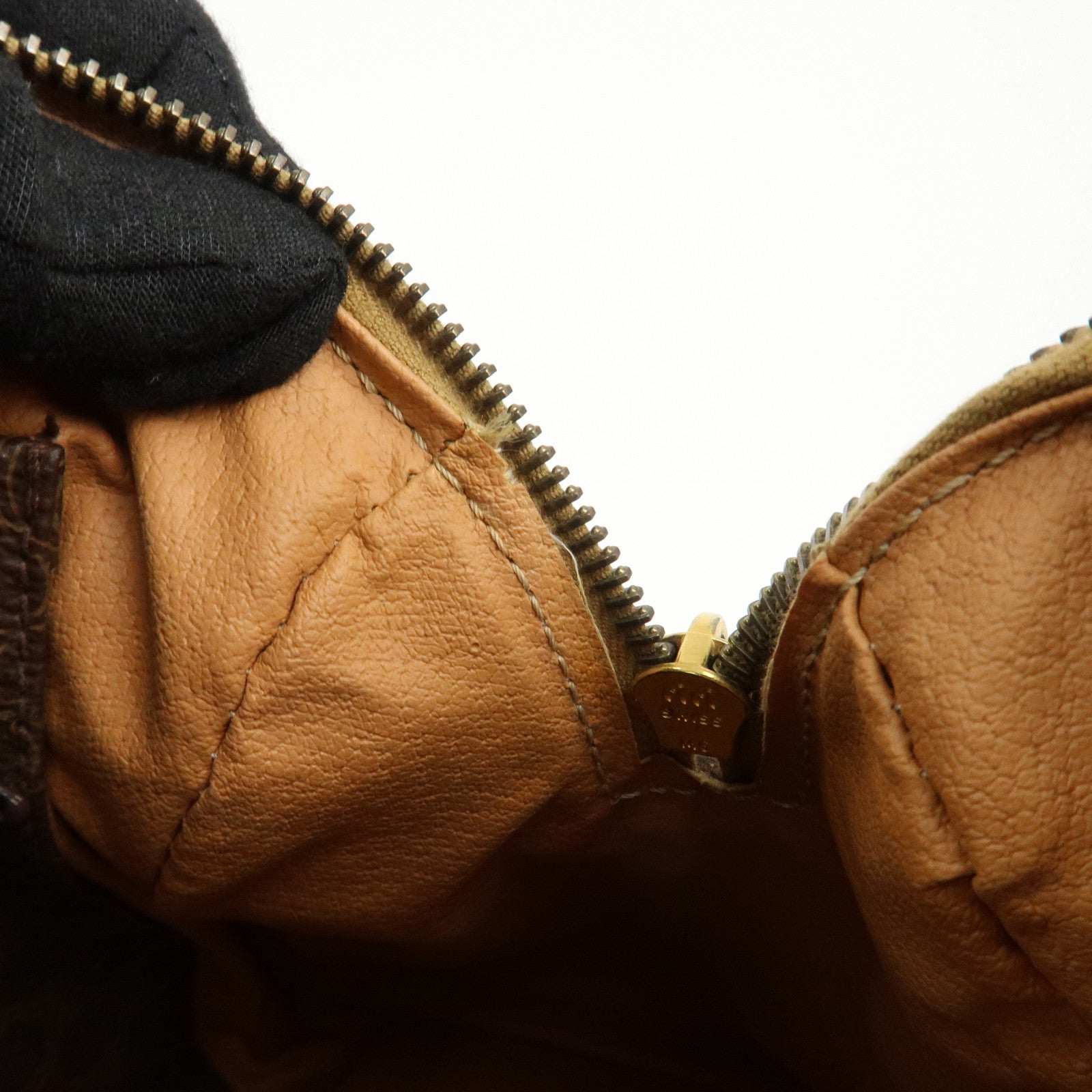 CELINE Macadam PVC Leather Boston Bag Hand Bag Brown Used