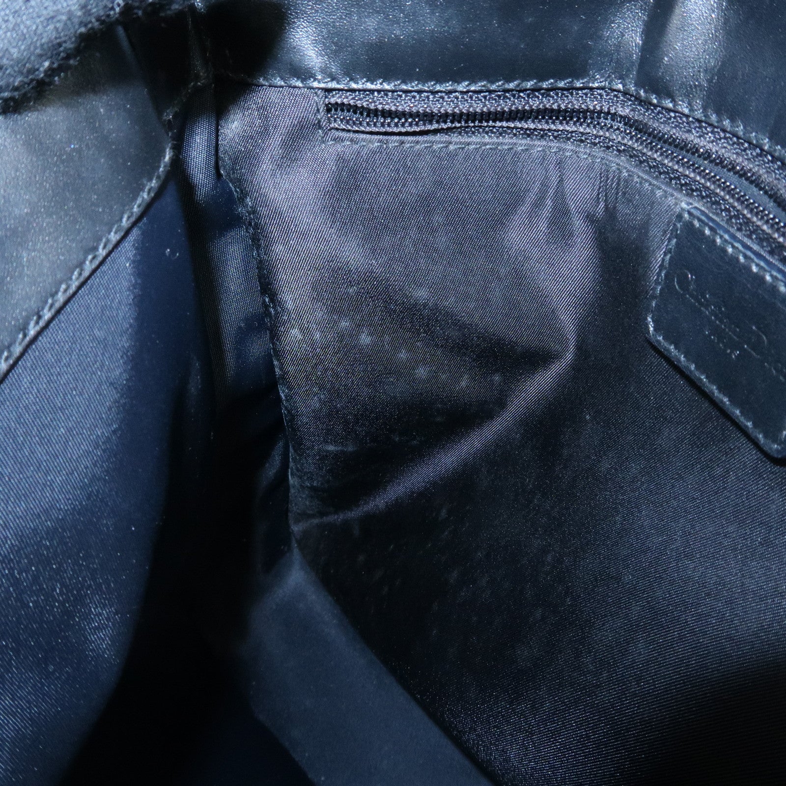 Christian Dior Trotter Canvas Leather Shoulder Bag Black Used