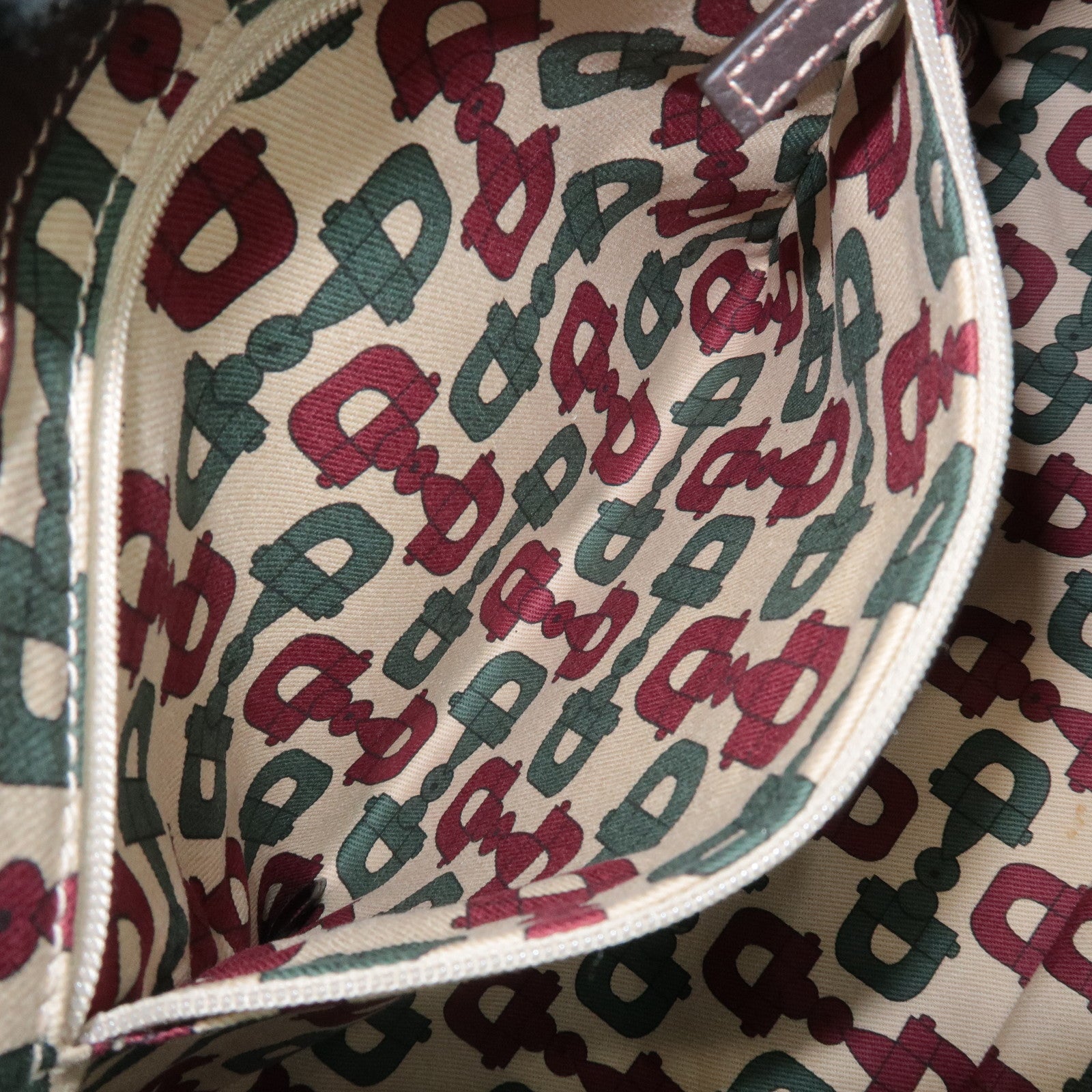 GUCCI Canvas Leather Shoulder Bag Beige Brown 257268 Used