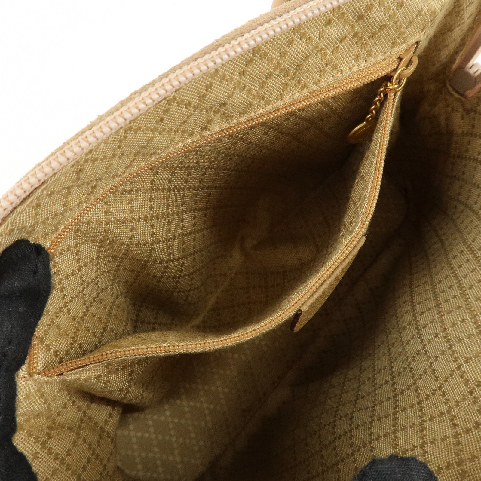 GUCCI Bamboo Suede Leather 2WAY Bag 000.2214.0290 Beige Used