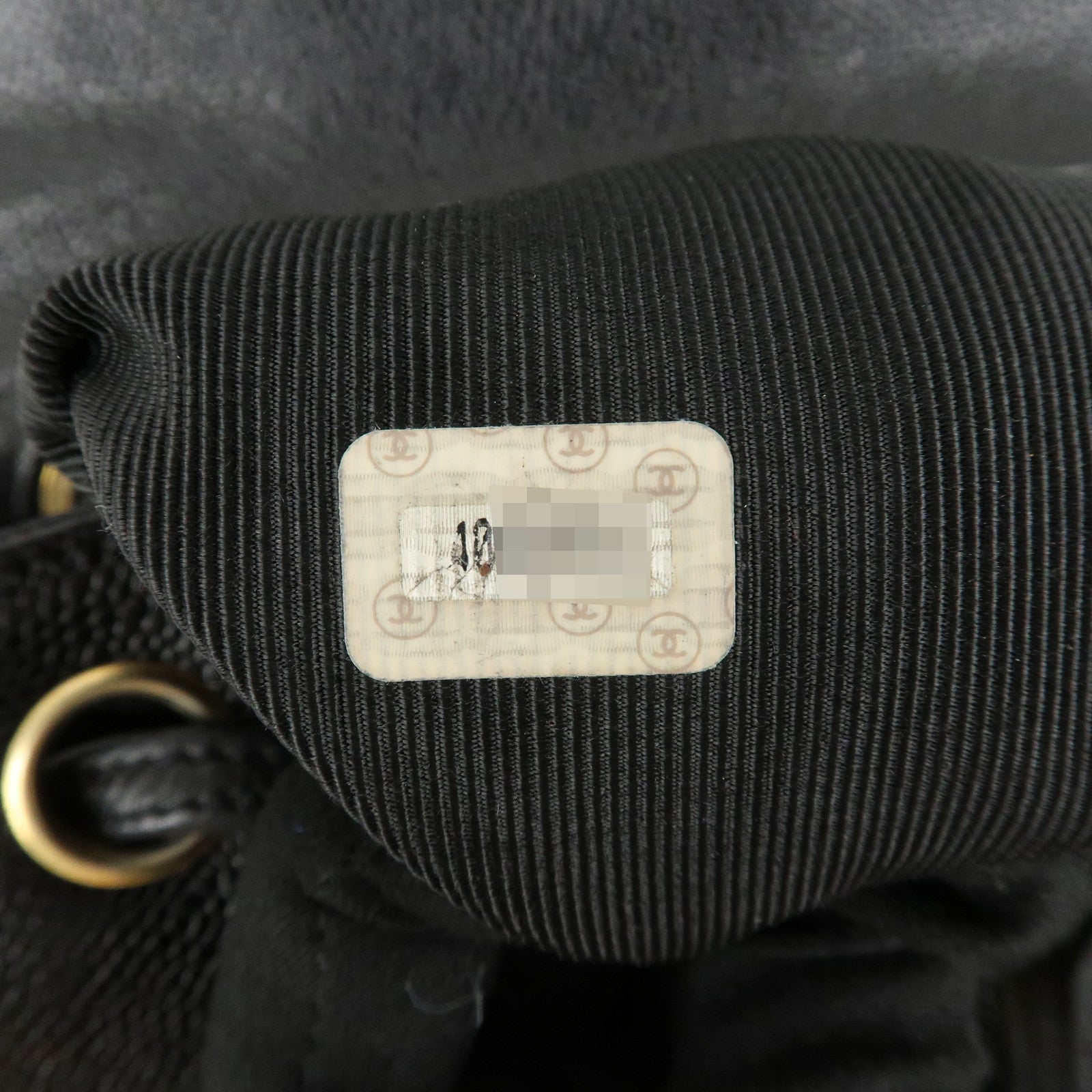 CHANEL Triple COCO Caviar Skin Chain Back Pack Black Gold Used