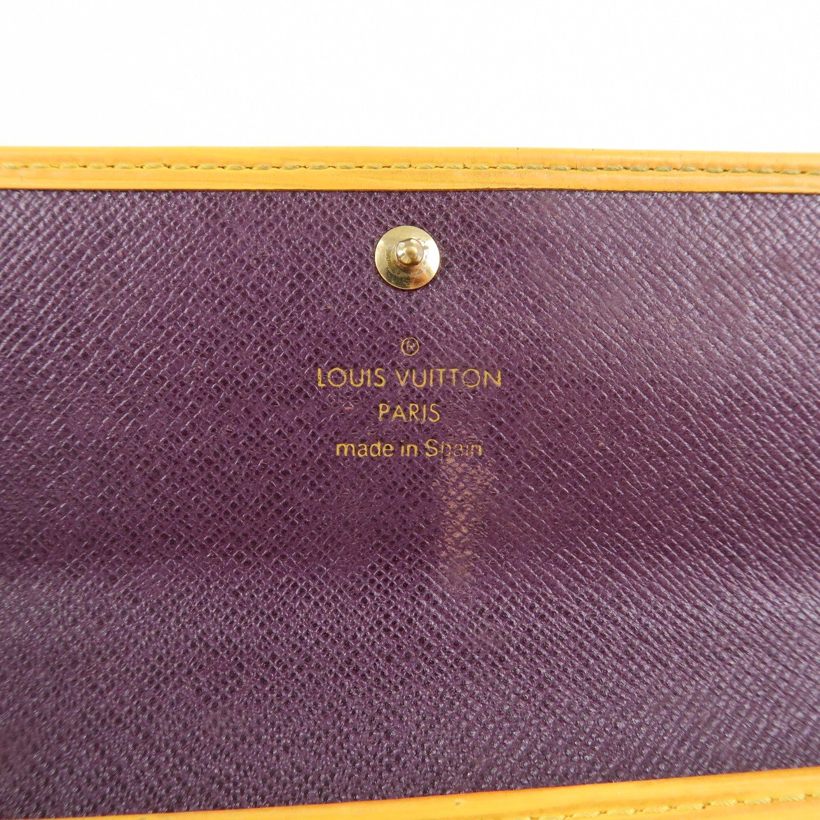 Louis Vuitton Epi Set of 2 Wallet Yellow Cassis M63579 M6659K Used