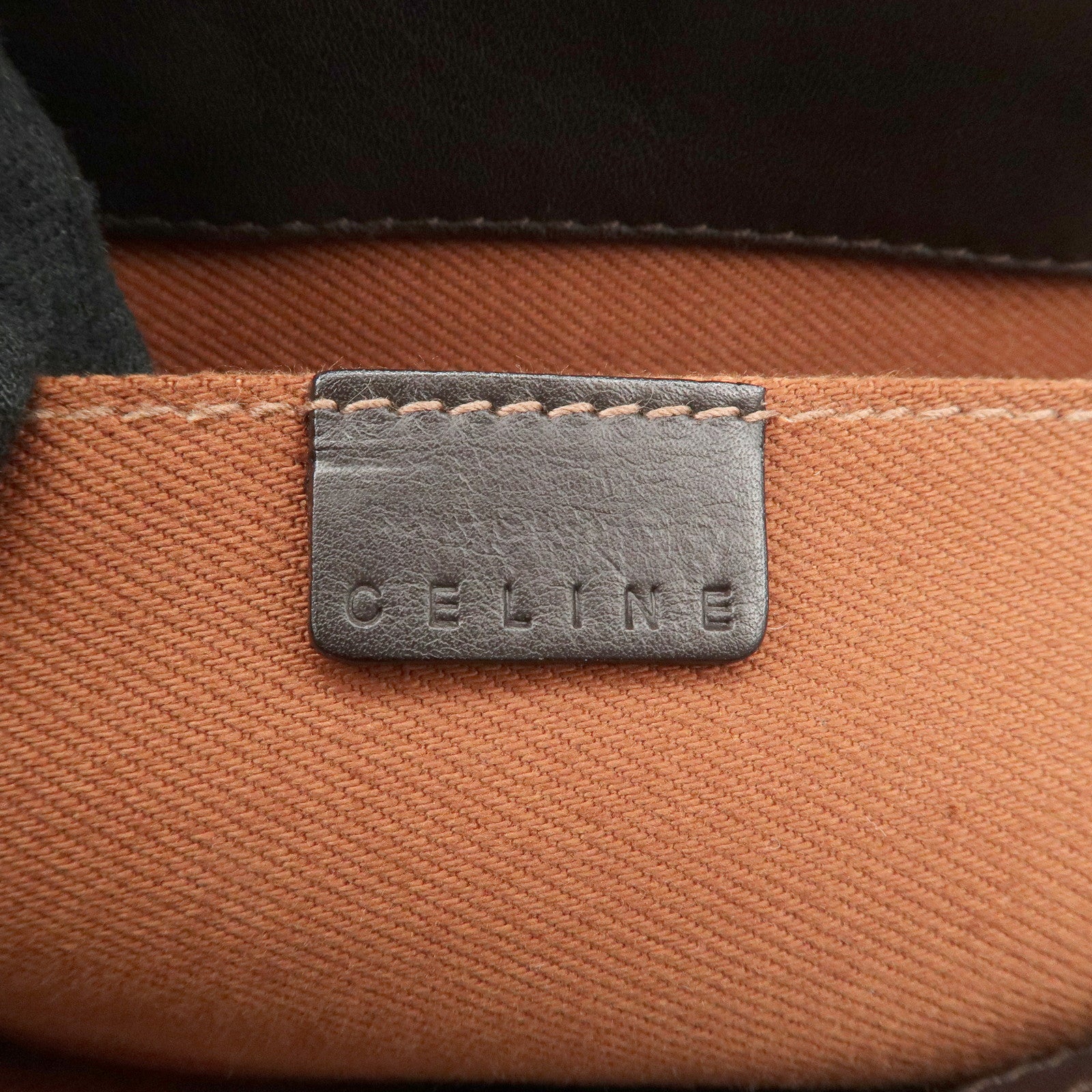 CELINE Leather Boogie Bag Hand Bag Brown Silver HDW CE00/23 Used