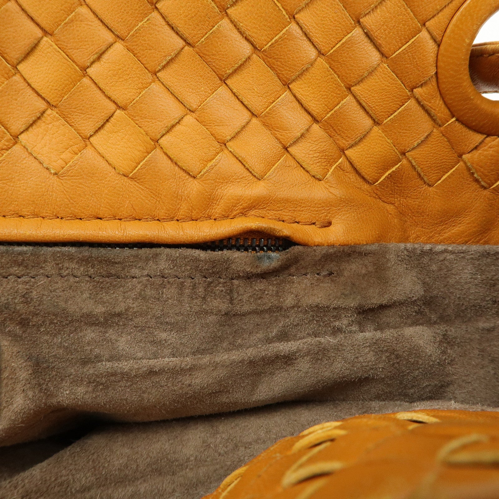 Bottega Veneta Intrecciato leather Tote Bag Orange 179320 Used