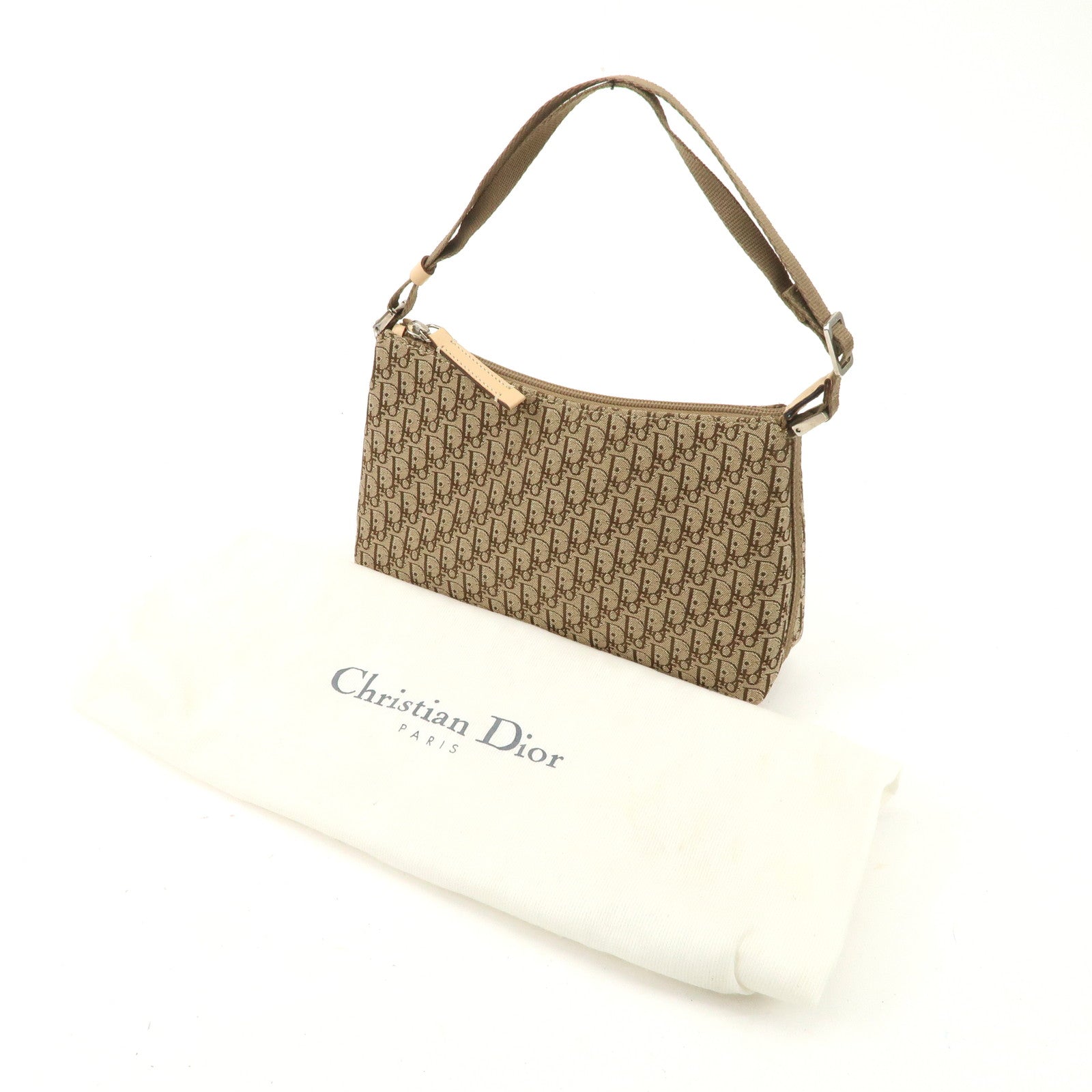 Christian Dior Trotter Canvas Leather Shoulder Bag 02RU 0064 Used