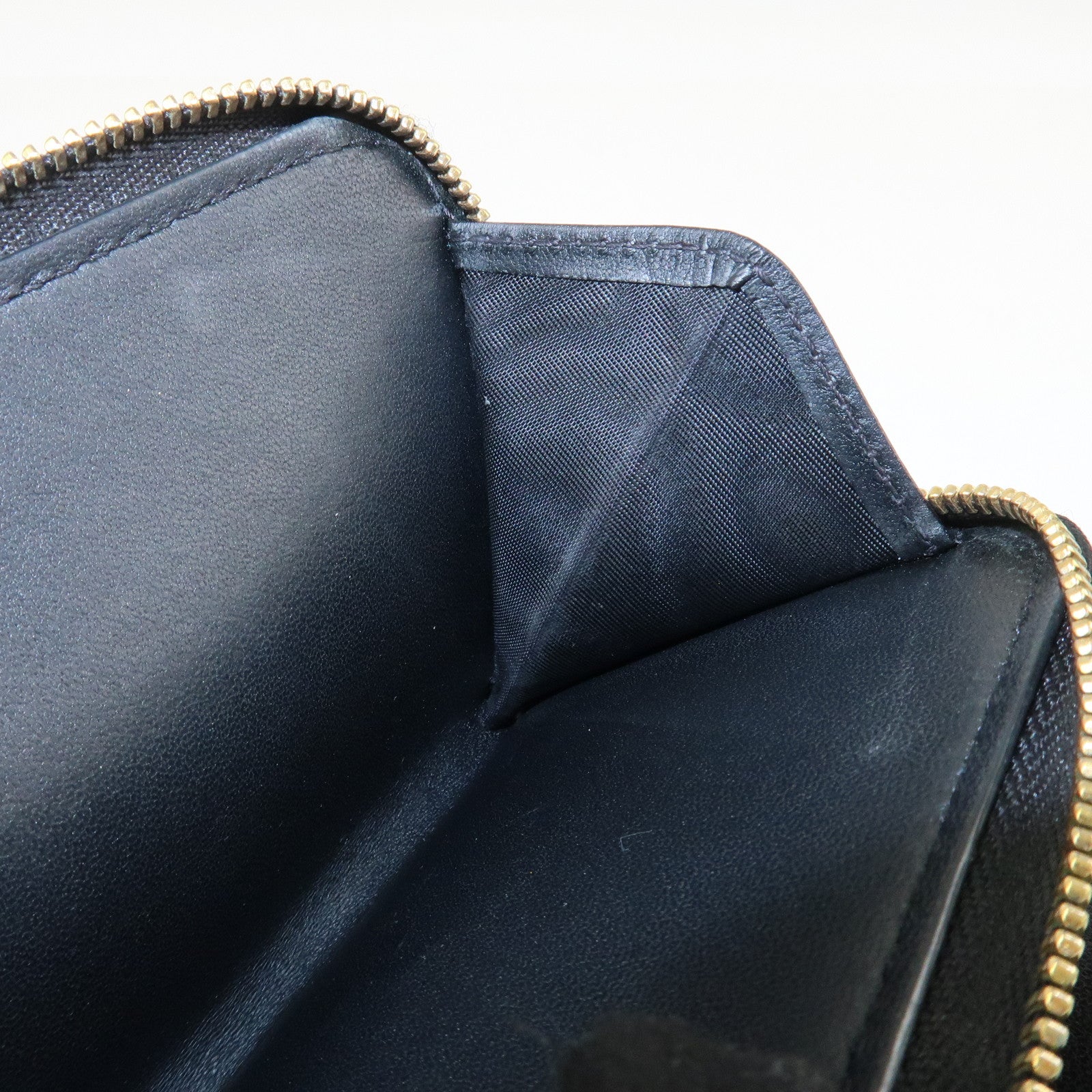 Christian Dior Cannage Leather Bi-fold Wallet Black Gold HDW Used