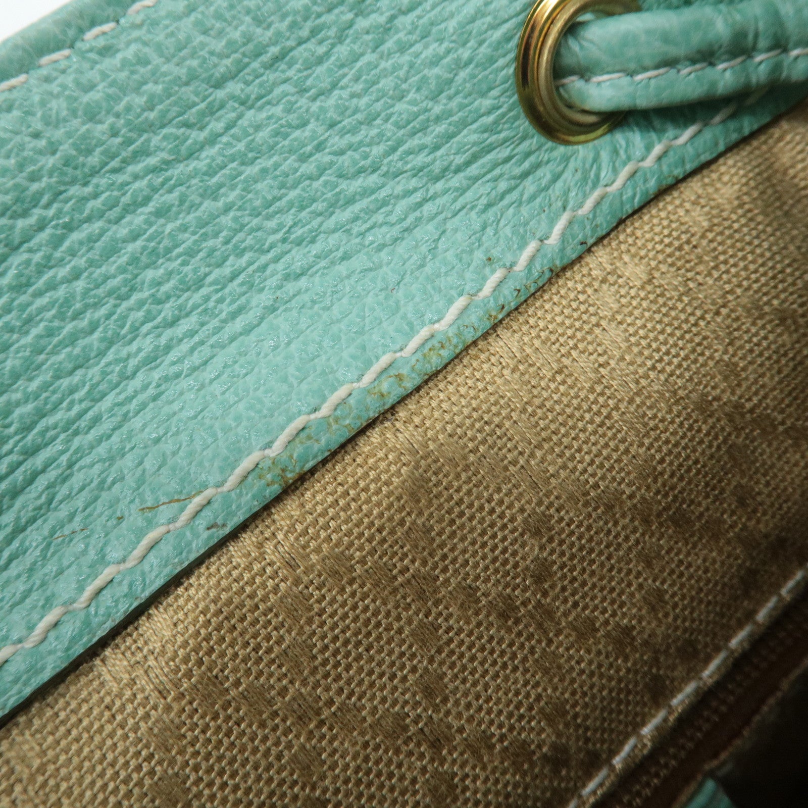 GUCCI Bamboo Suede Leather Mini Back Pack Green 003.2058.0030 Used