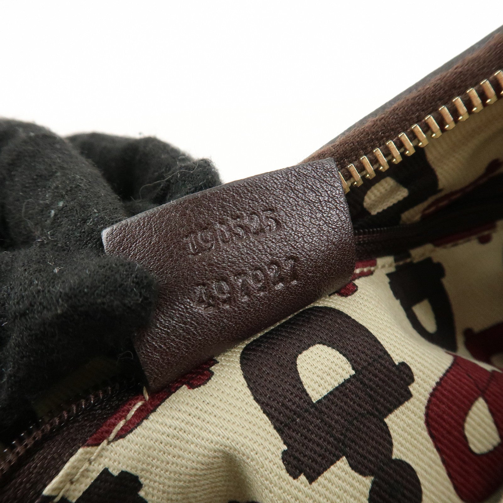 GUCCI Abbey Guccissima Leather Shoulder Bag Dark Brown 190525 Used