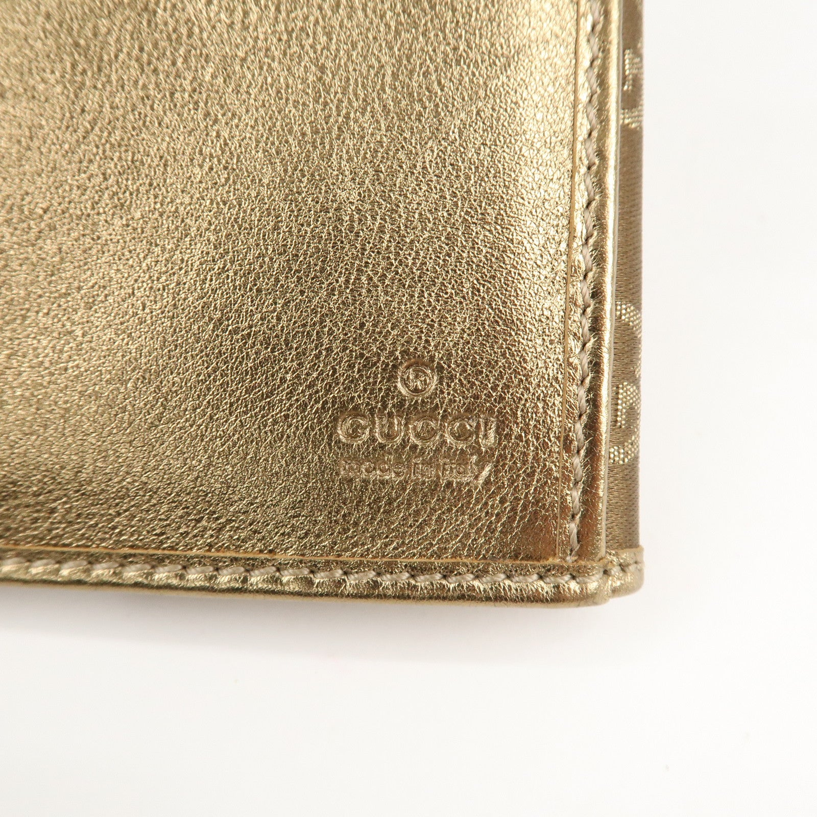 GUCCI Princy GG Satin Leather W Hook Bifold LongWallet 167464 Used