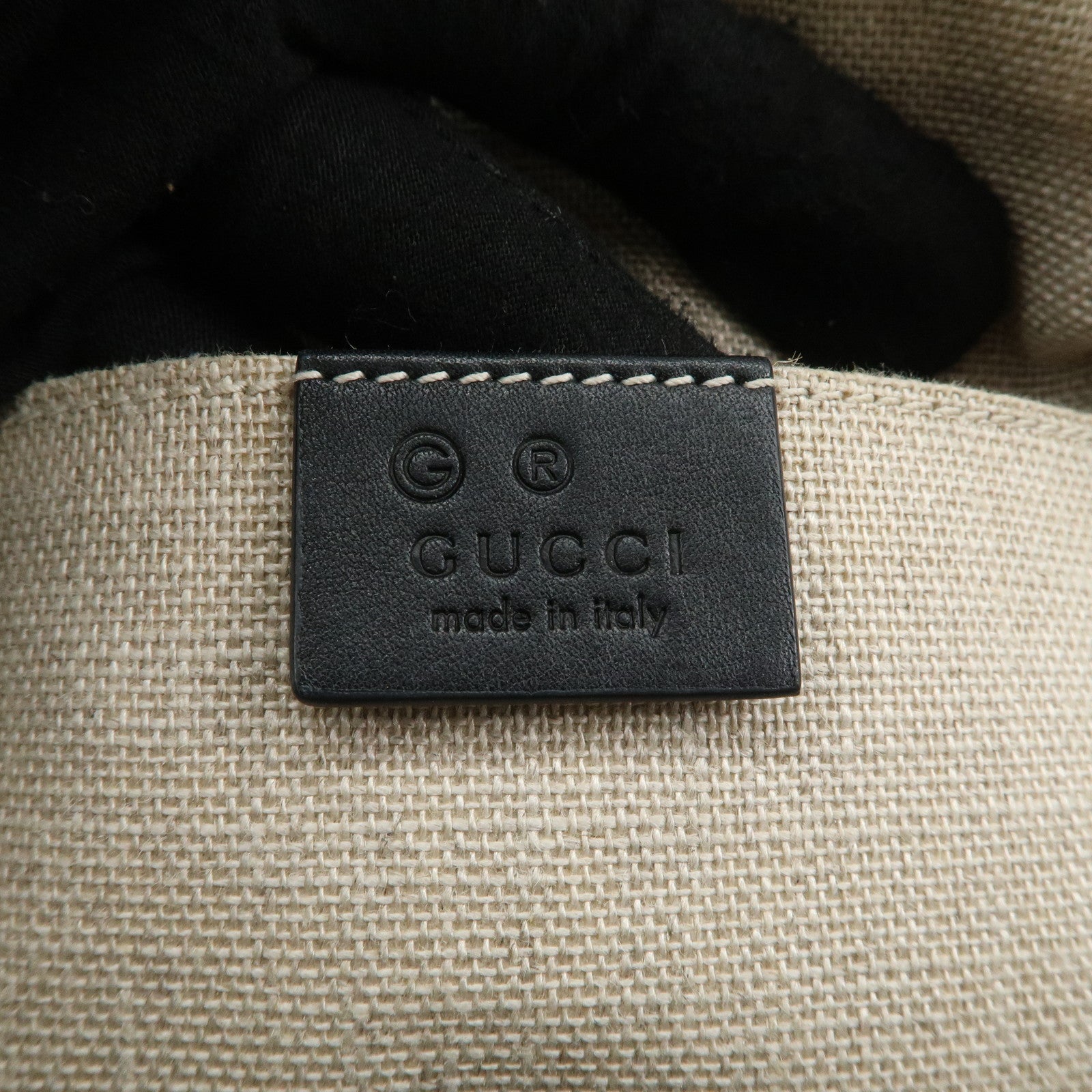 GUCCI Micro Guccissima Leather 2Way Shoulder Hand Bag Black 449654 Used