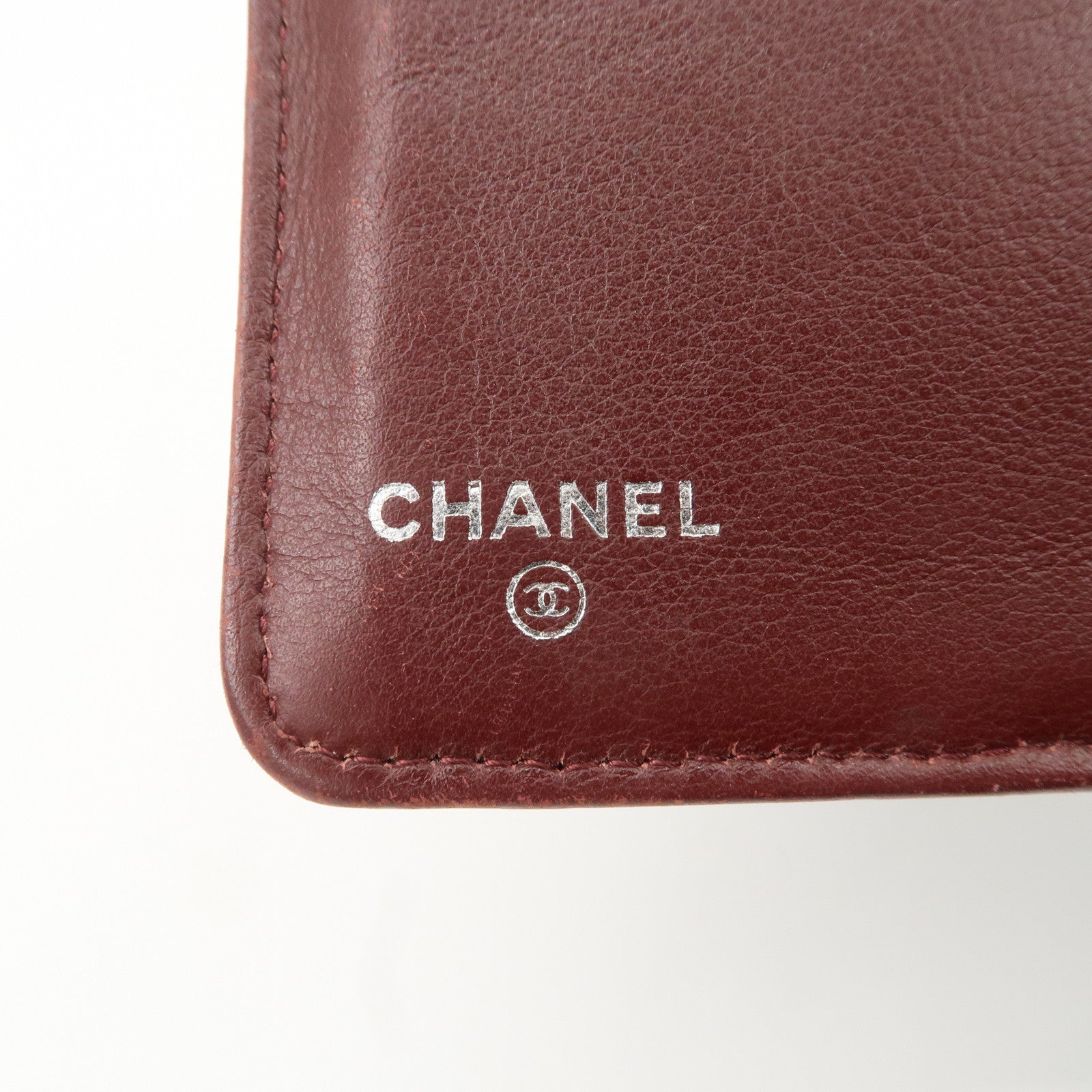 CHANEL COCO Mark Matelasse Caviar Skin Bi-fold Wallet A48667 Used