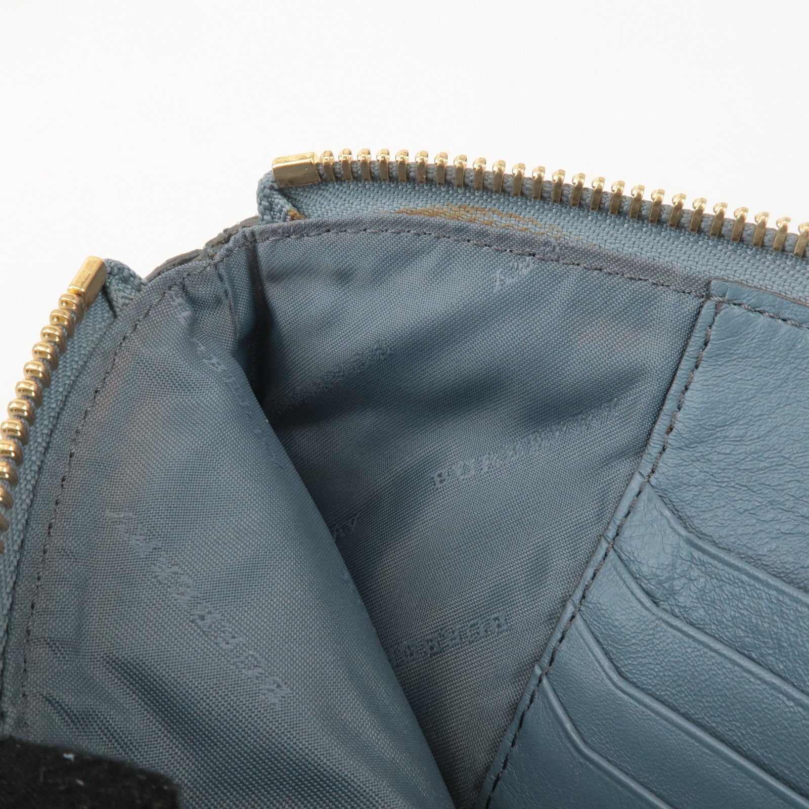 BURBERRY Leather Suede Chain Sholder Bag Hand Bag Light Blue Used
