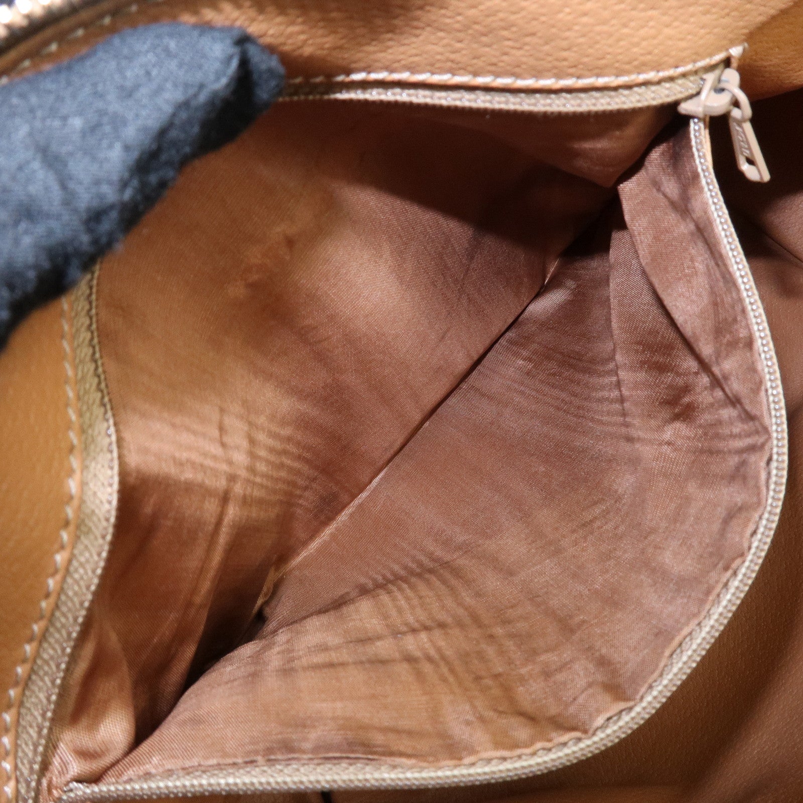 CELINE Macadam PVC Leather Boston Bag Hand Bag Brown Used