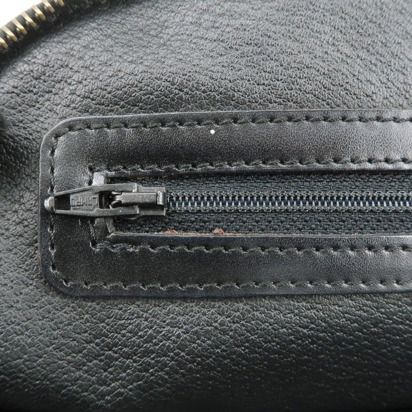 CELINE Macadam PVC Leather Hand Bag Black Brown Gold HDW Used