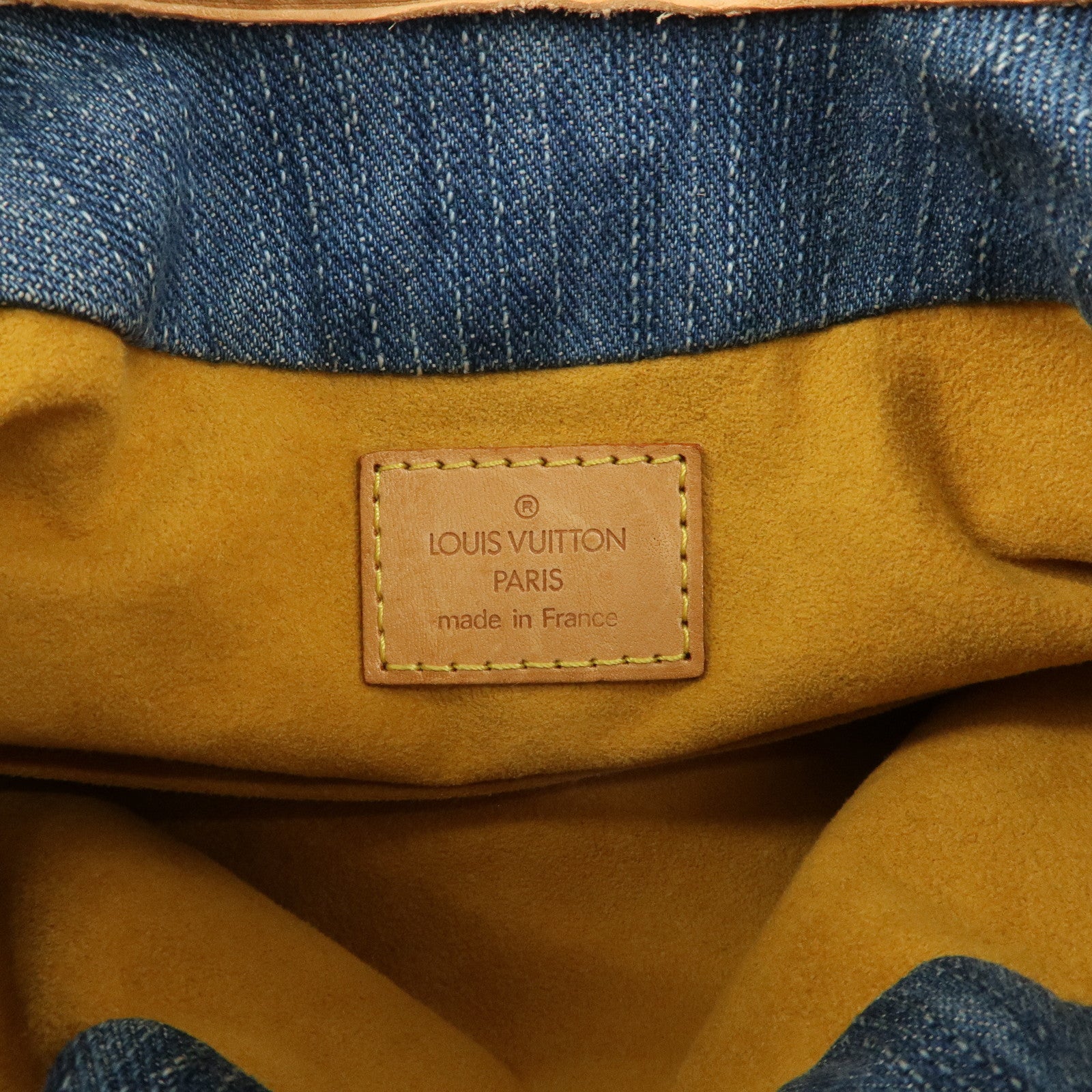 Louis Vuitton Monogram Denim Pleaty Hand Bag Blue M95020 Used
