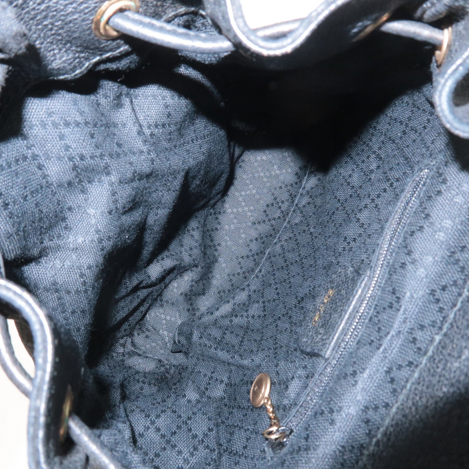 GUCCI Bamboo Suede Leather Mini Back Pack Black 00.2034.0030 Used